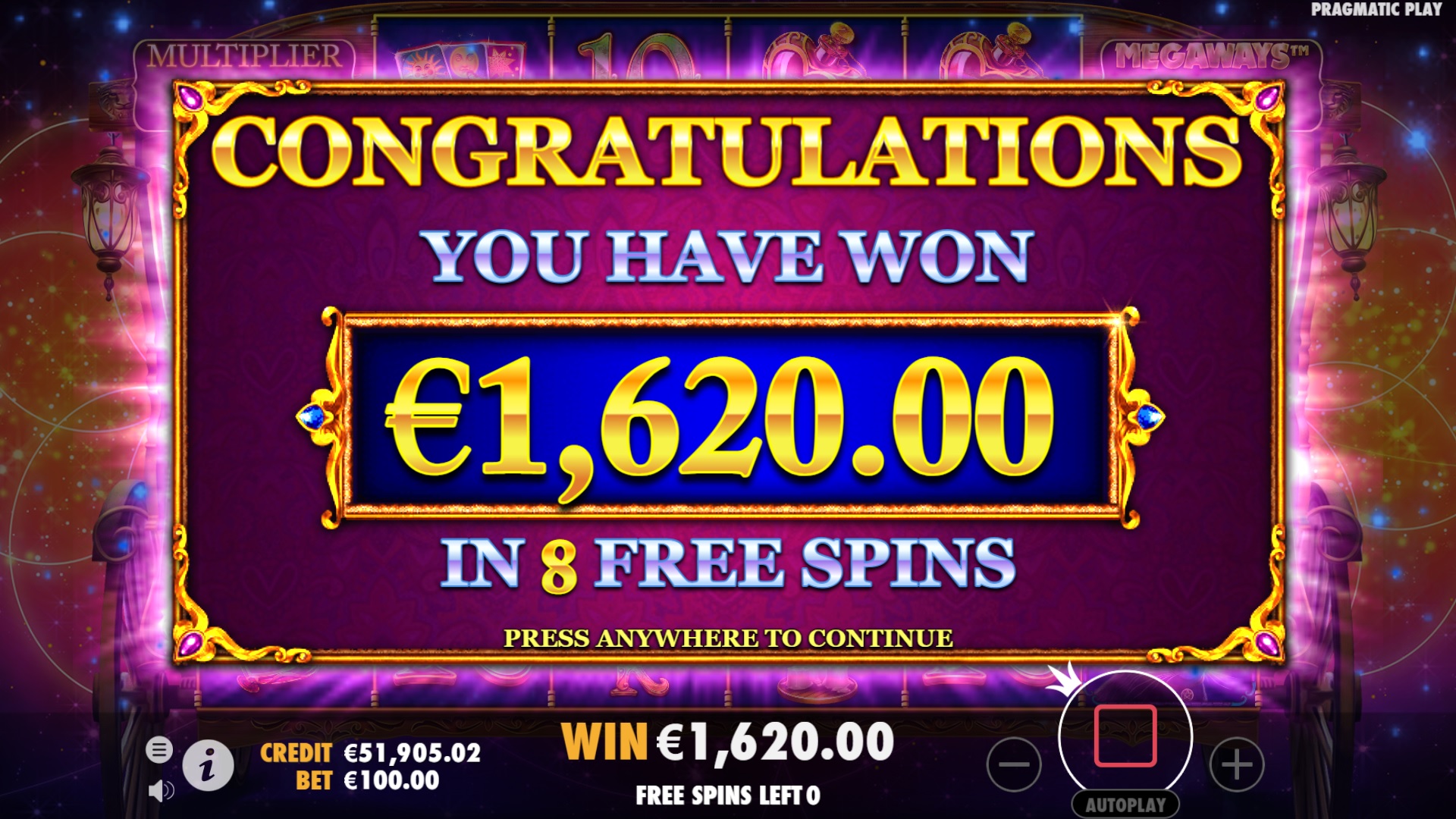 Madame Destiny Megaways - Free spins 12