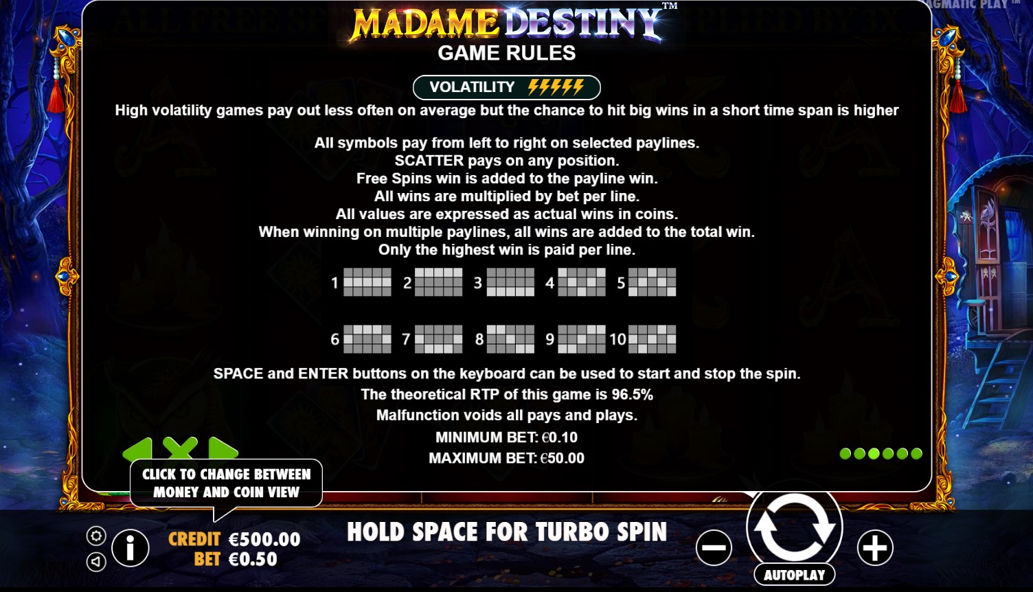 Madame Destiny - Game rules 2