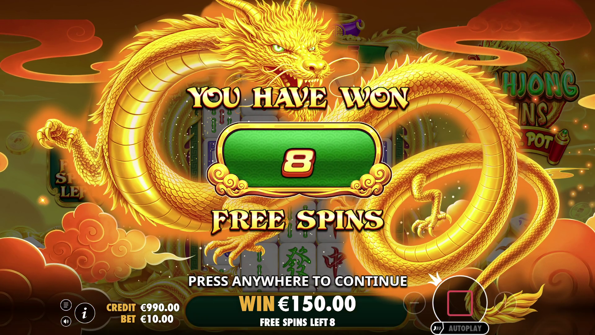 Mahjong Wins Triple Pot - Free spins 1