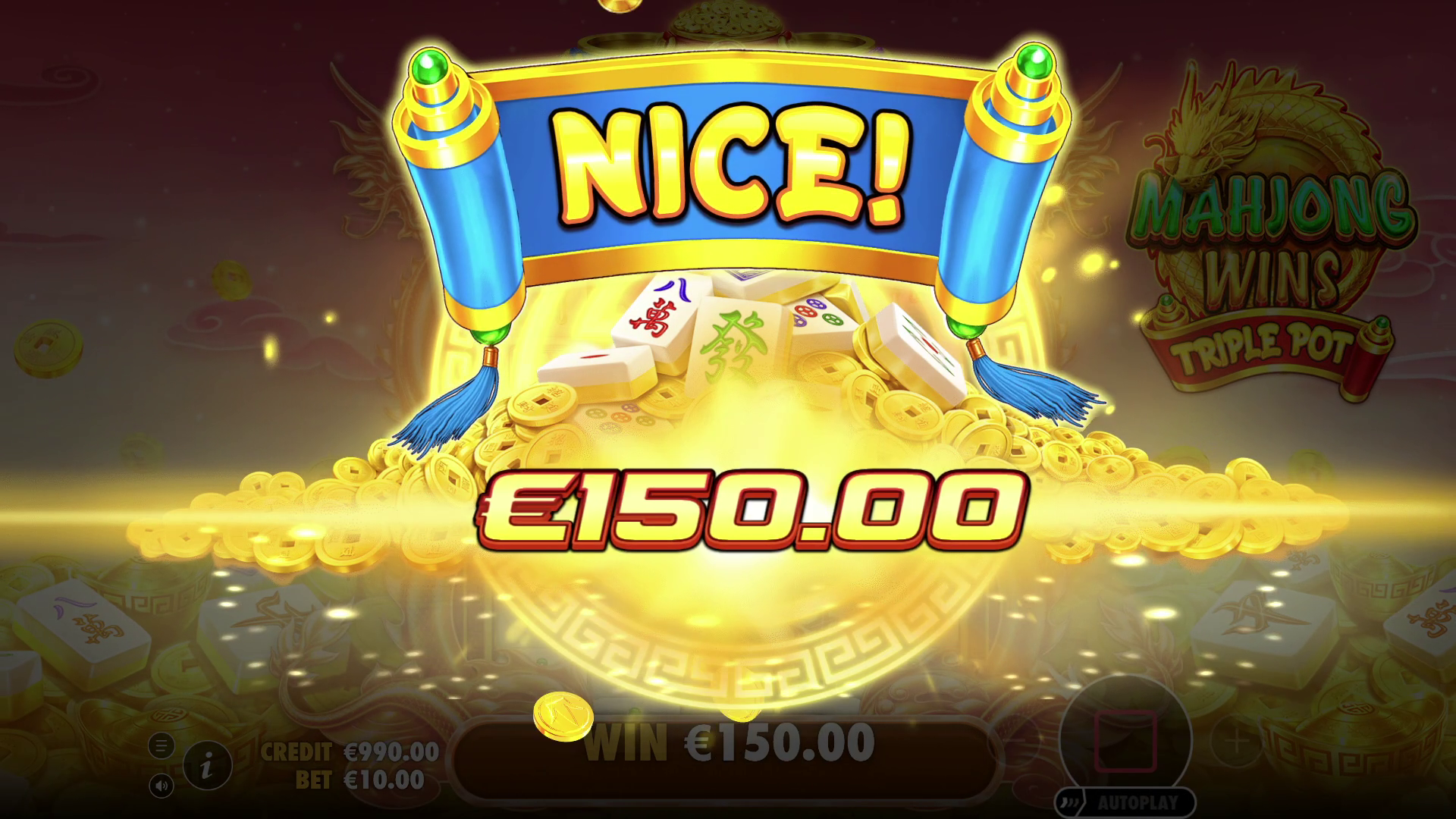 Mahjong Wins Triple Pot - Big win 4