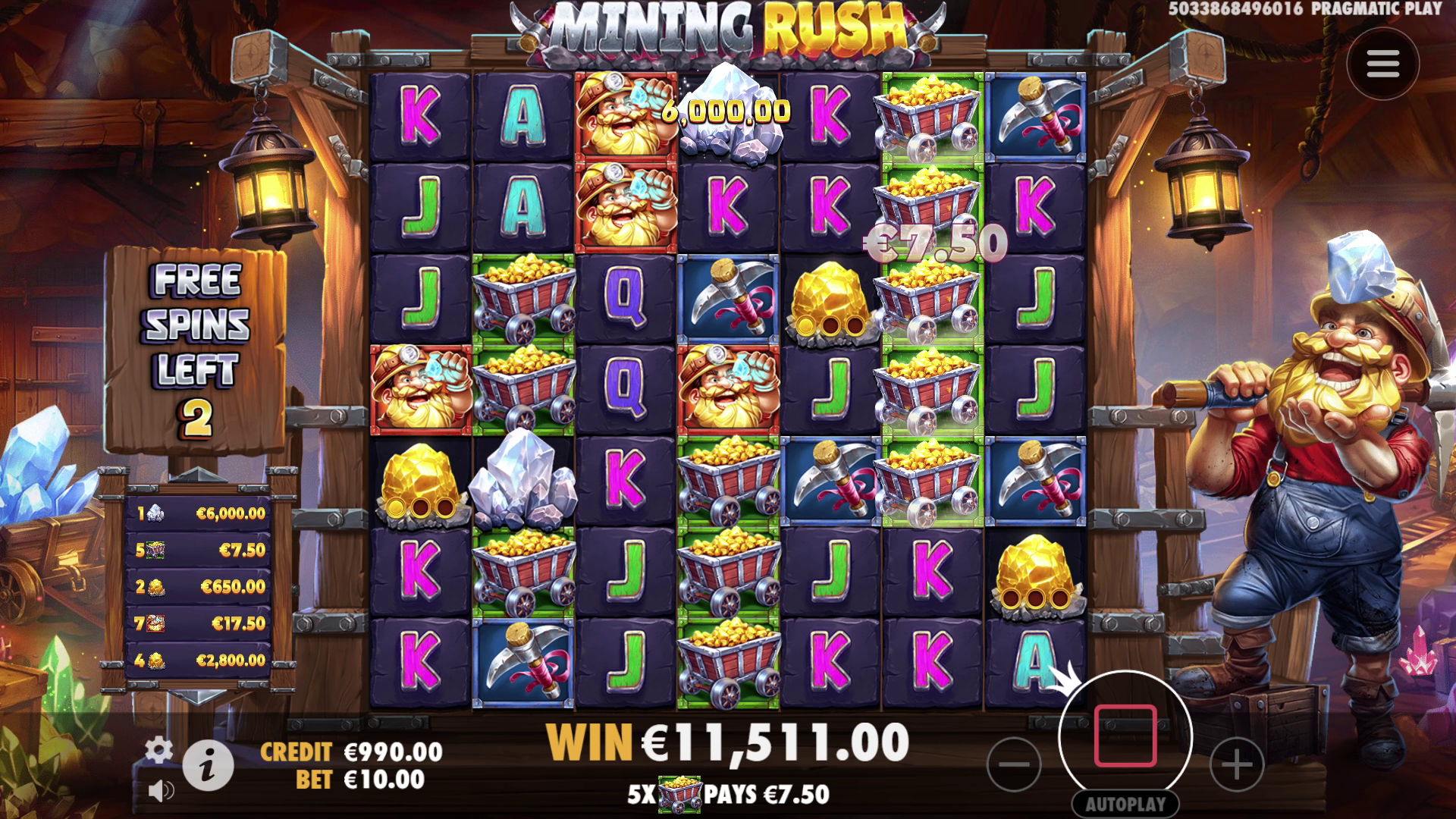 Mining Rush - Free spins 1
