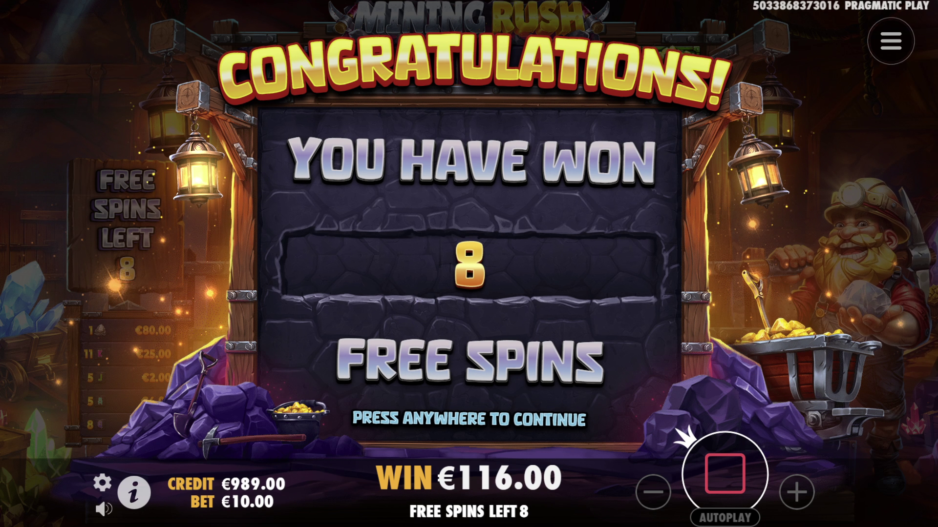 Mining Rush - Free spins 3