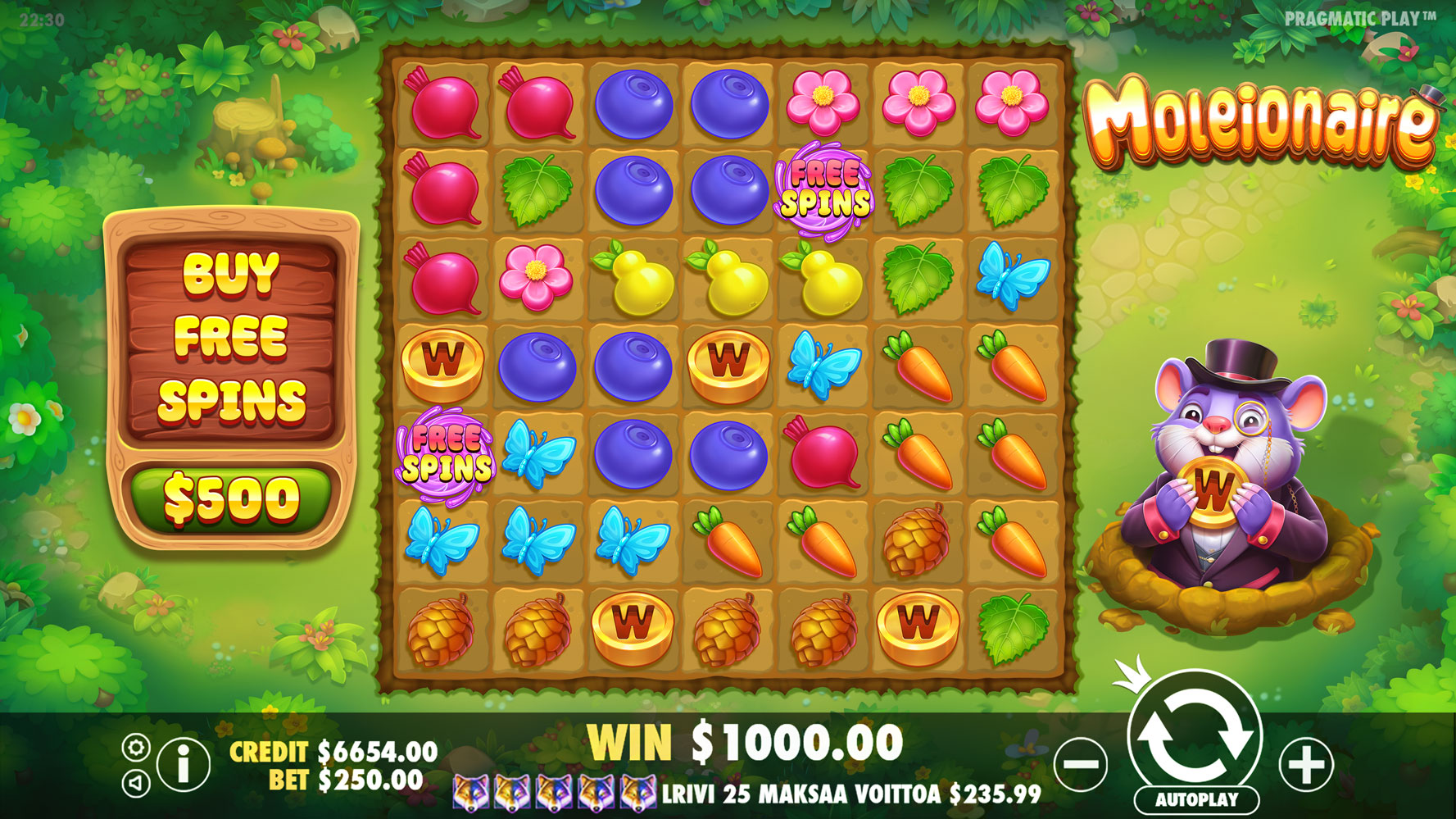 Moleionaire - Free spins 1