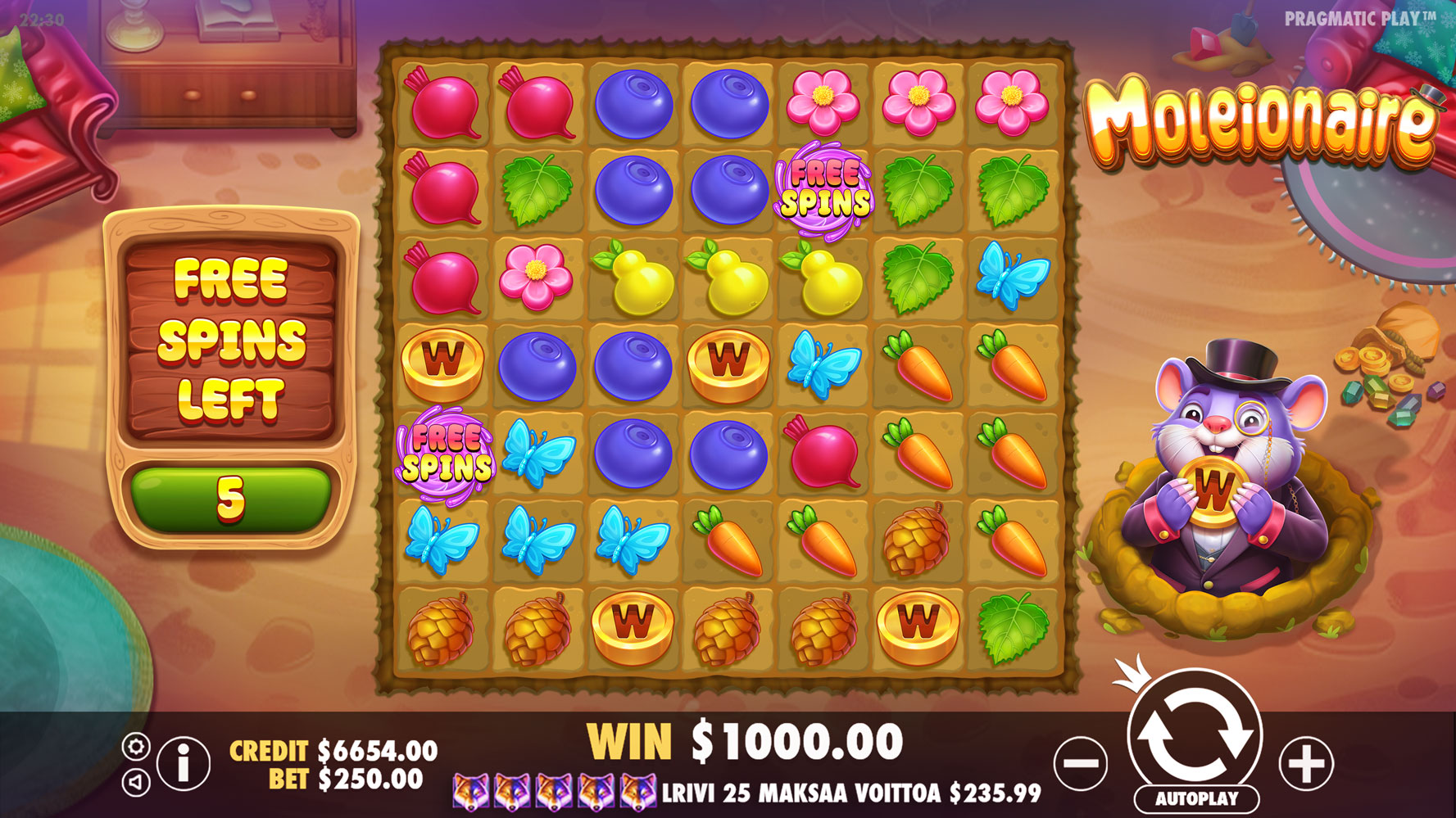Moleionaire - Free spins 2