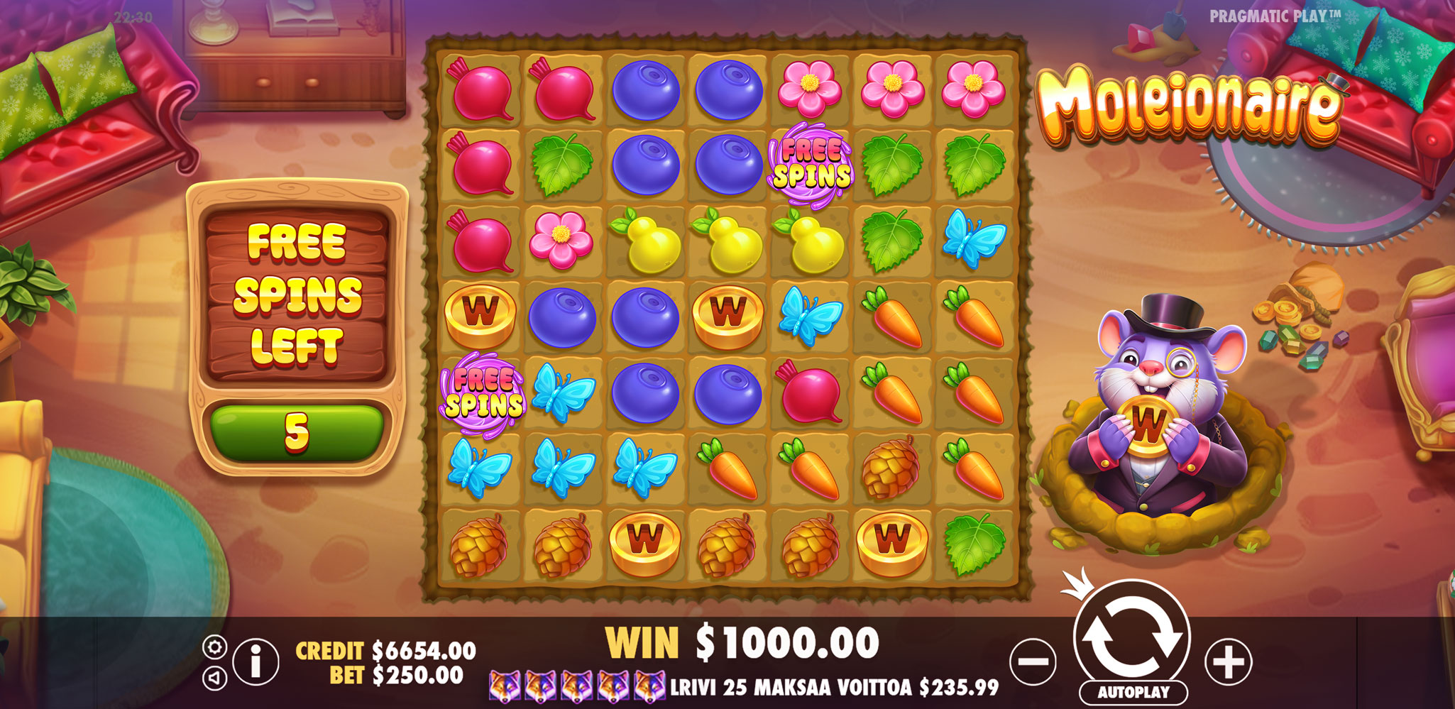 Moleionaire - Free spins 3