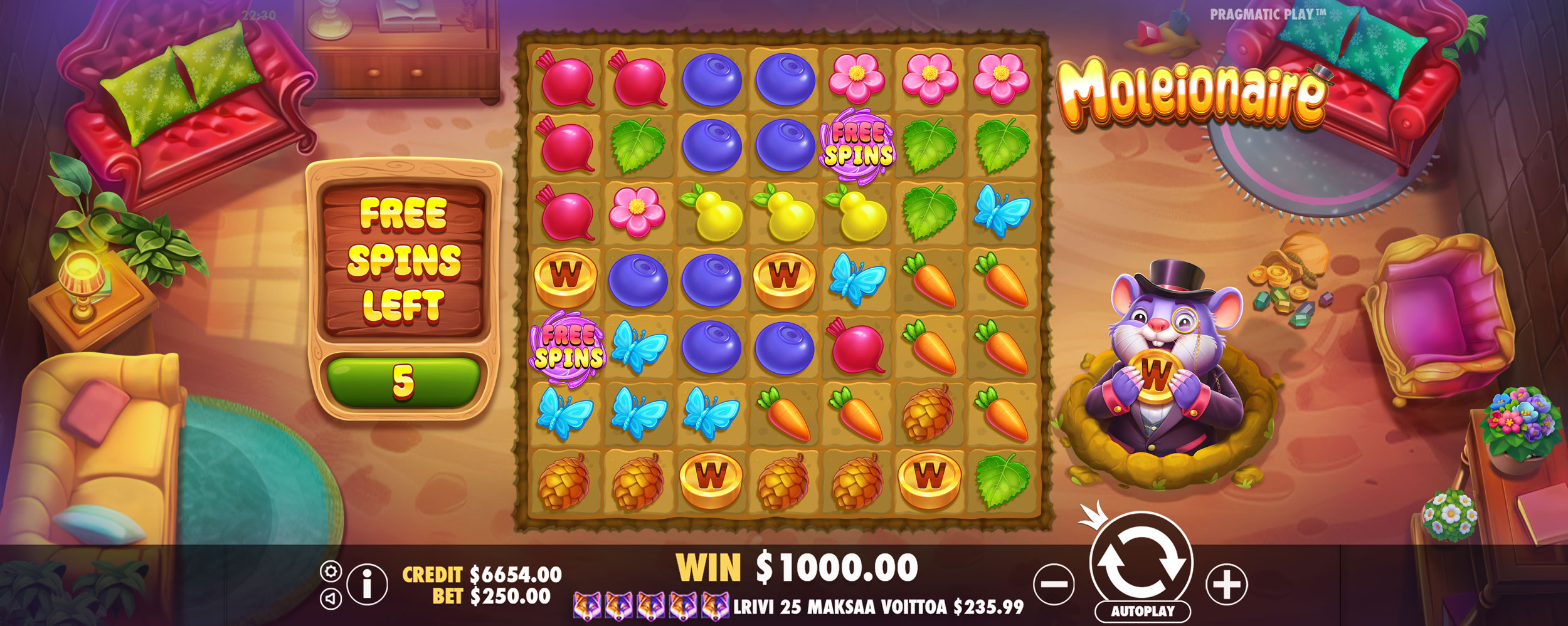 Moleionaire - Free spins 5