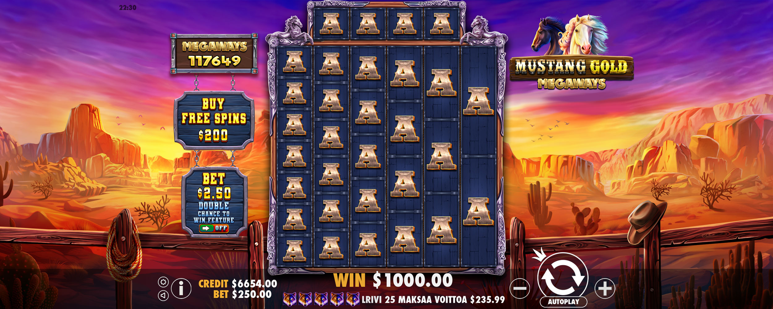 Mustang Gold Megaways - Big win 1