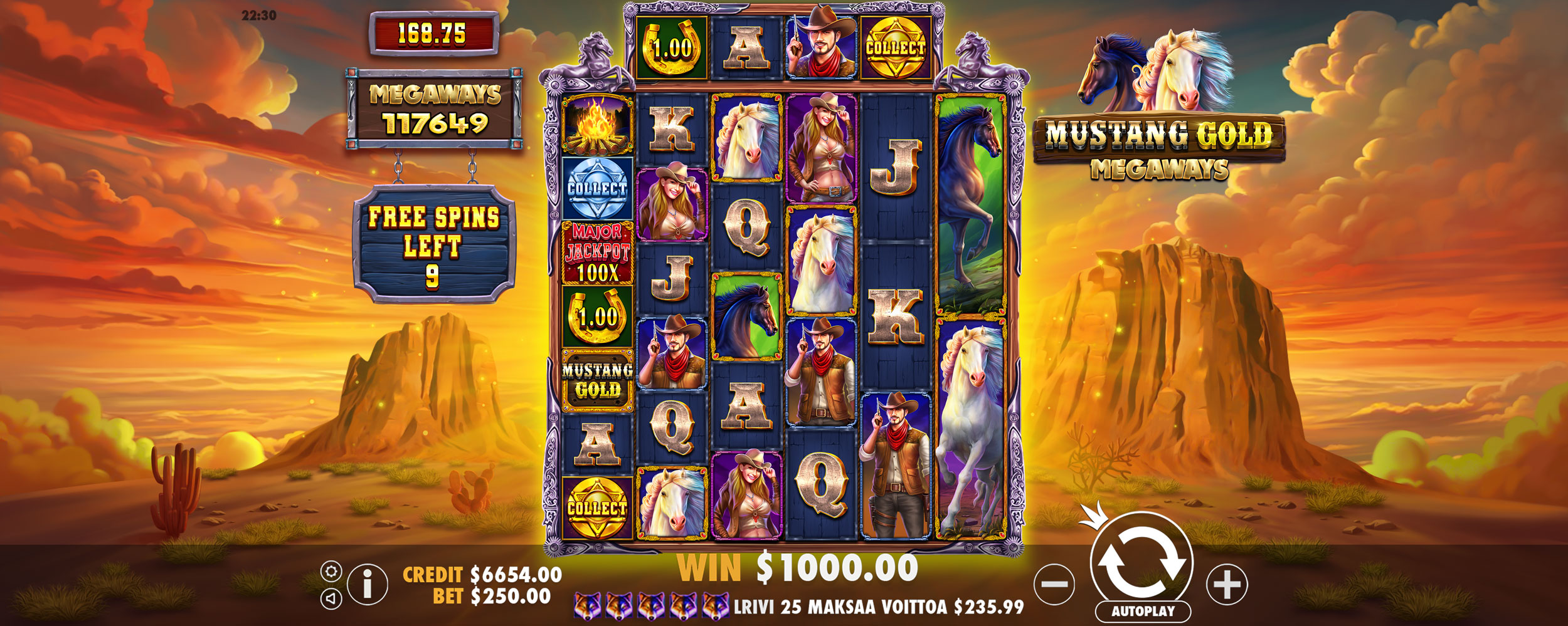 Mustang Gold Megaways - Free spins 1