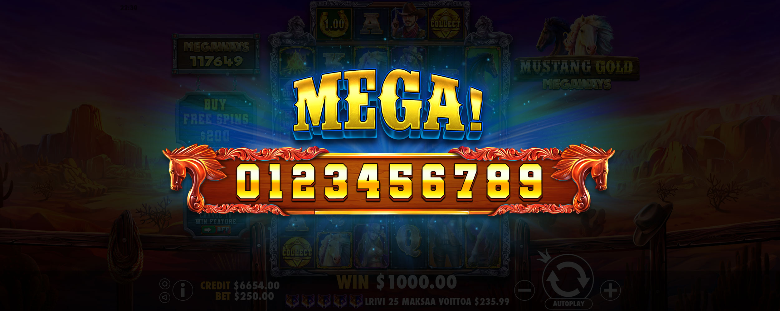 Mustang Gold Megaways - Big win 13