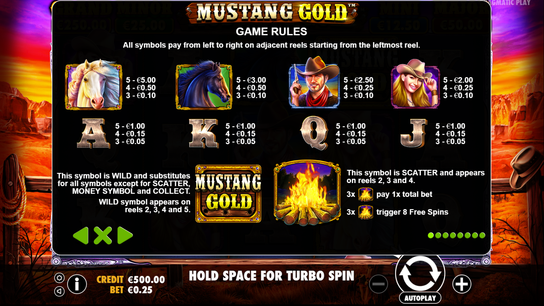 Mustang Gold - Game rules 1