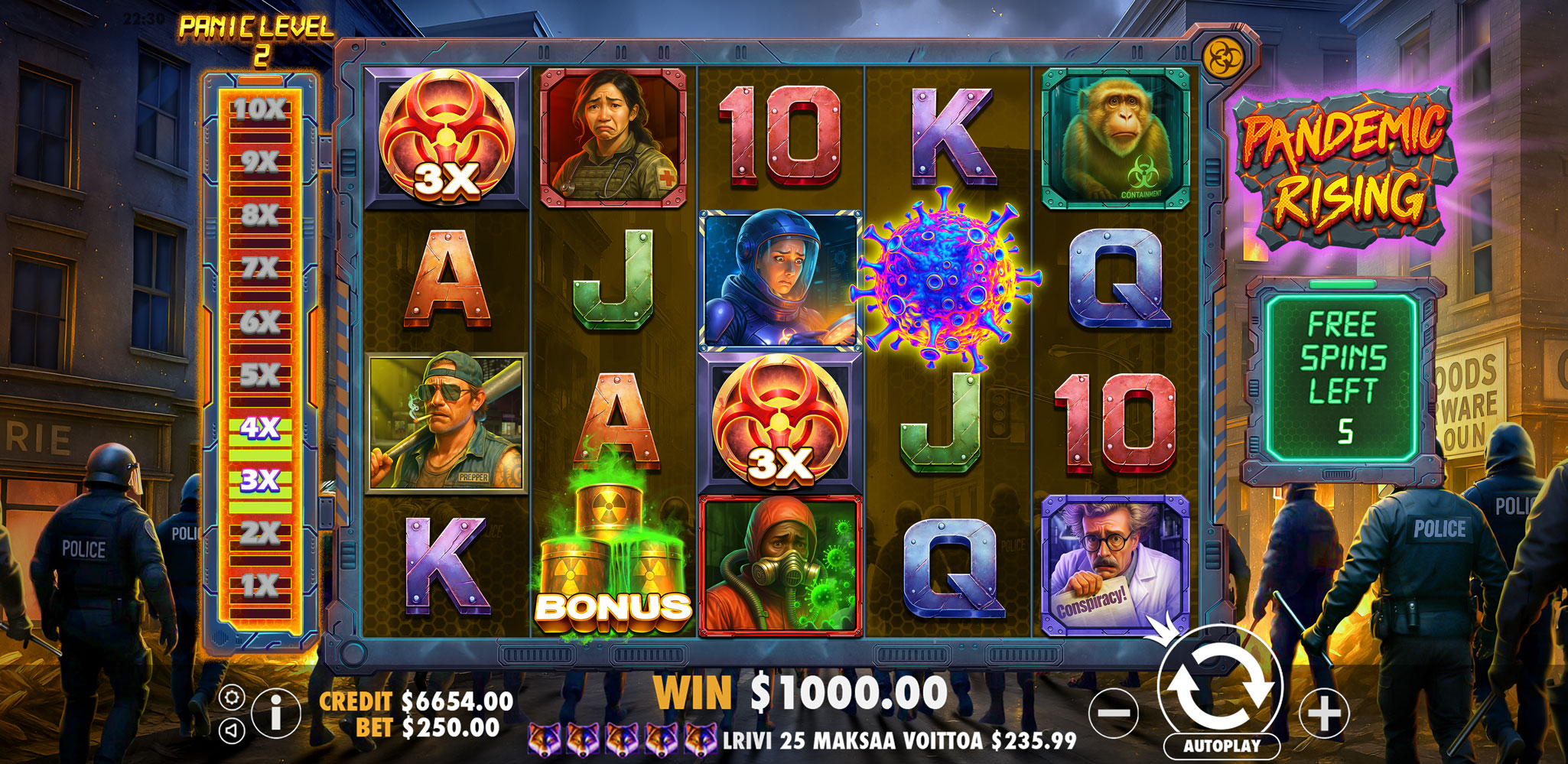 Pandemic Rising - Free spins 9