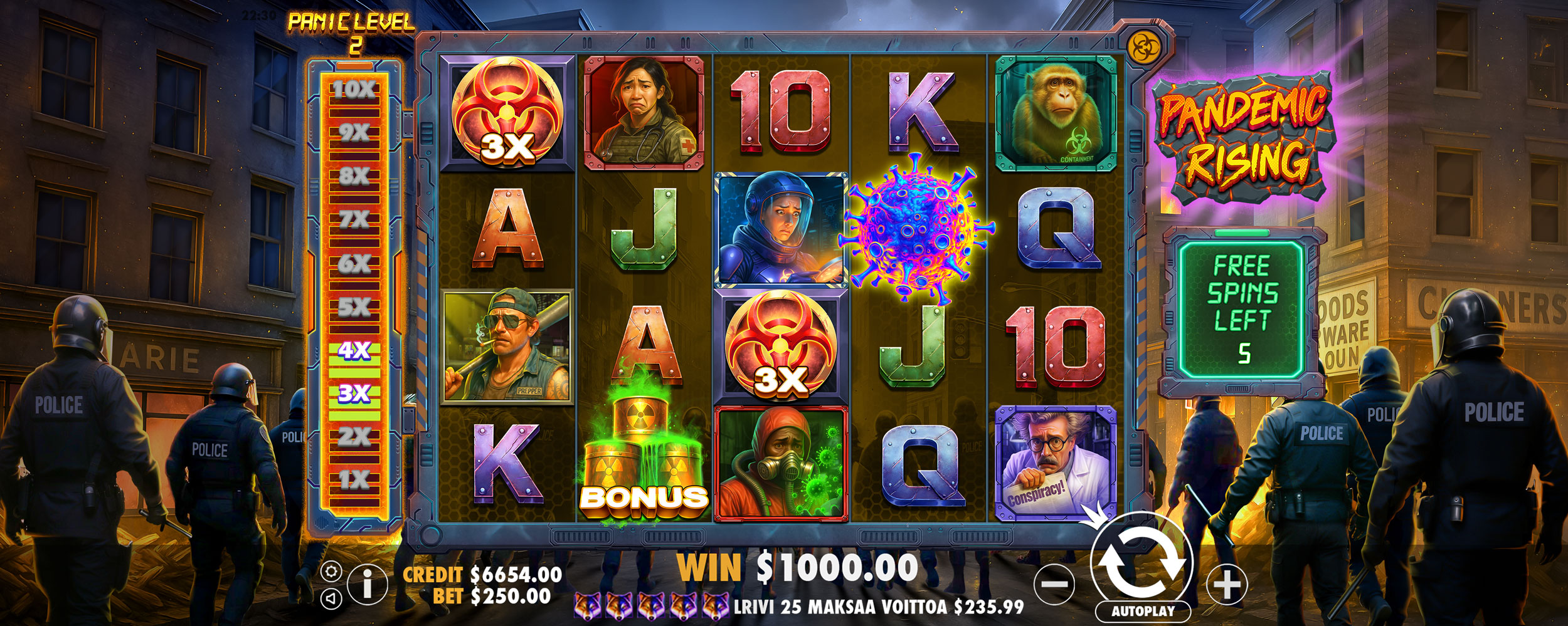Pandemic Rising - Free spins 10