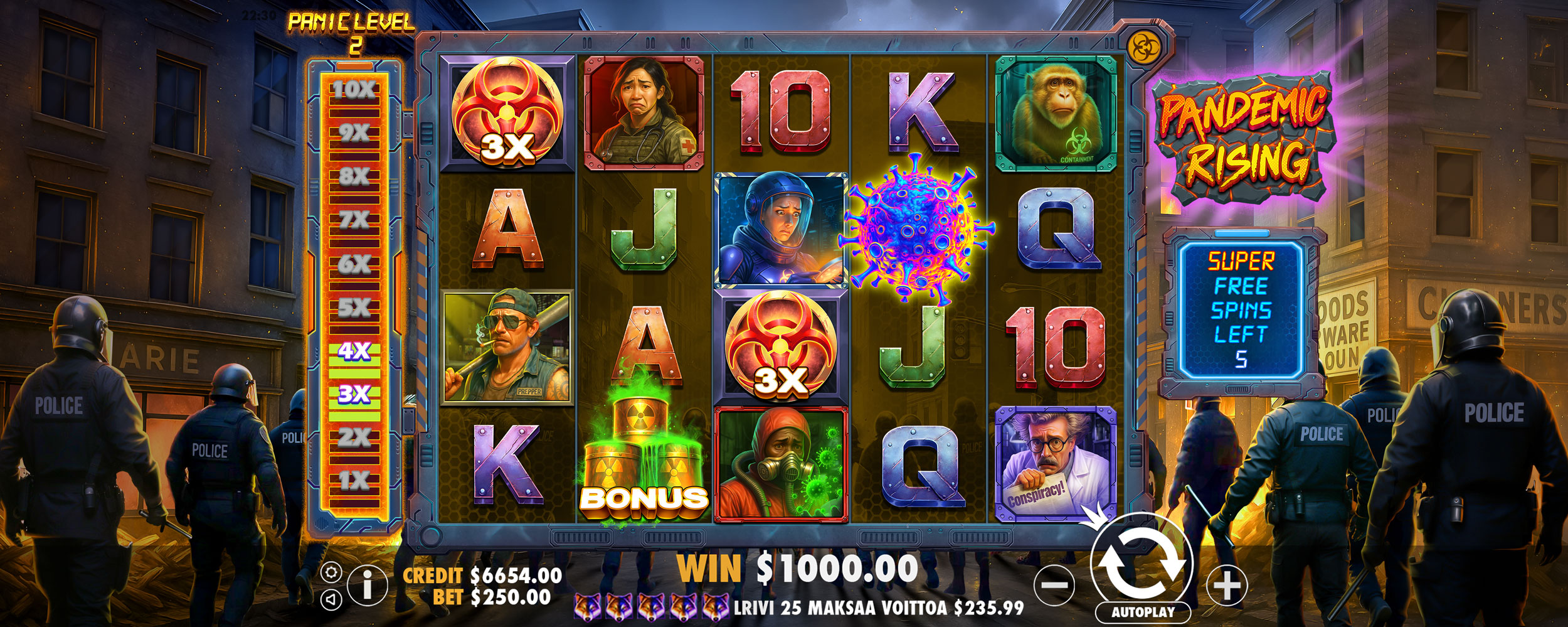 Pandemic Rising - Free spins 12