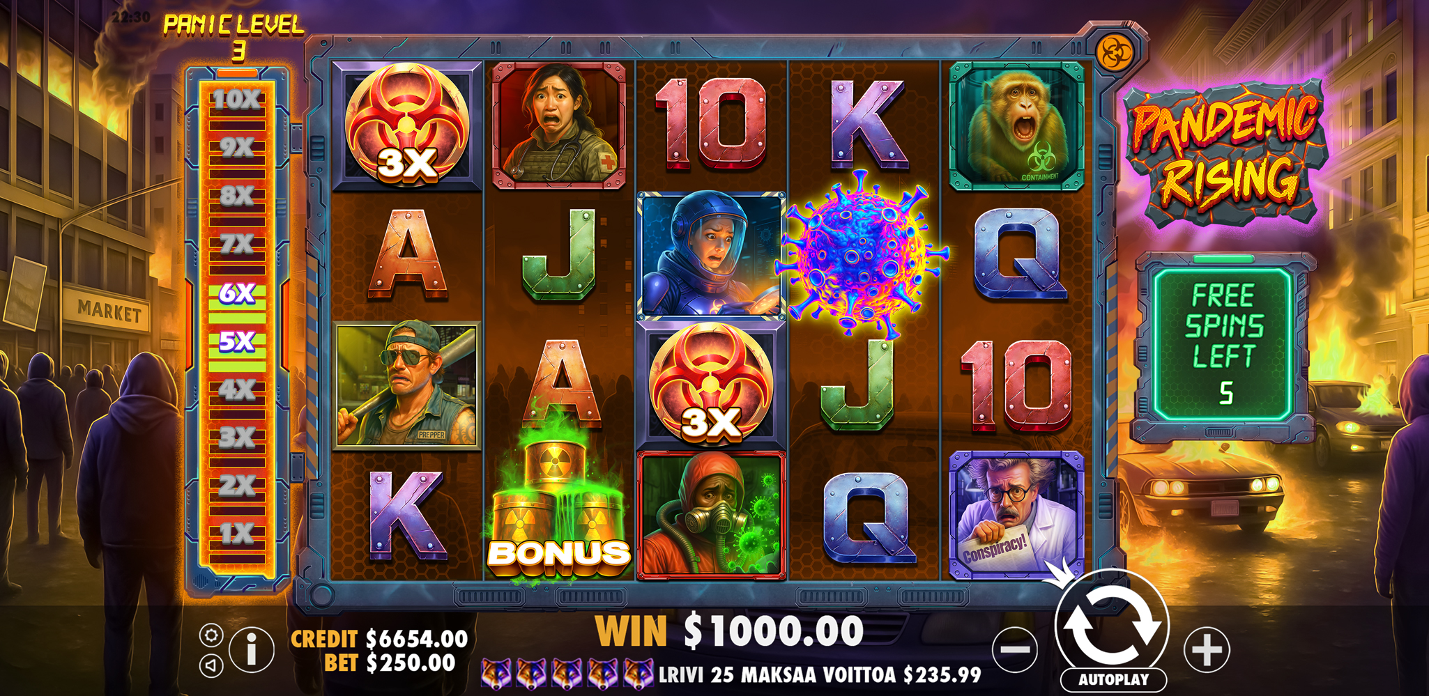 Pandemic Rising - Free spins 13