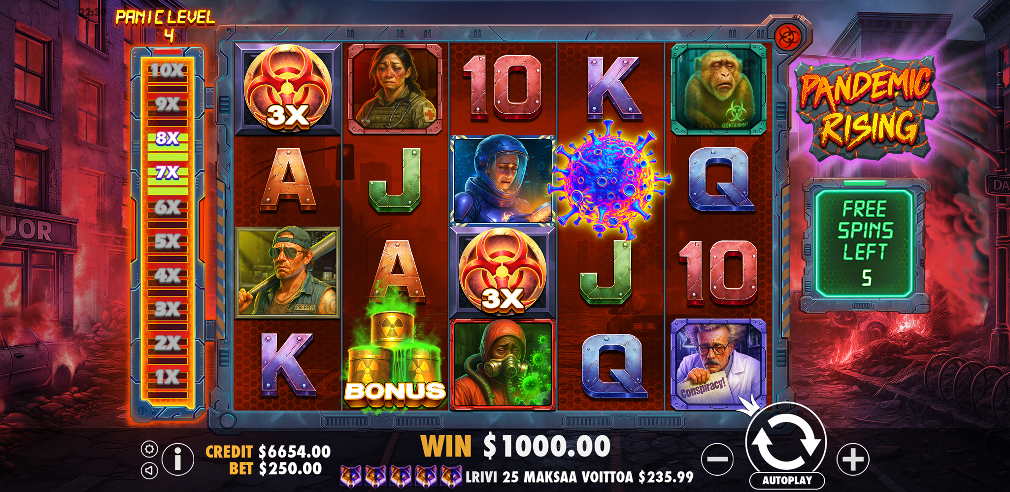 Pandemic Rising - Free spins 17