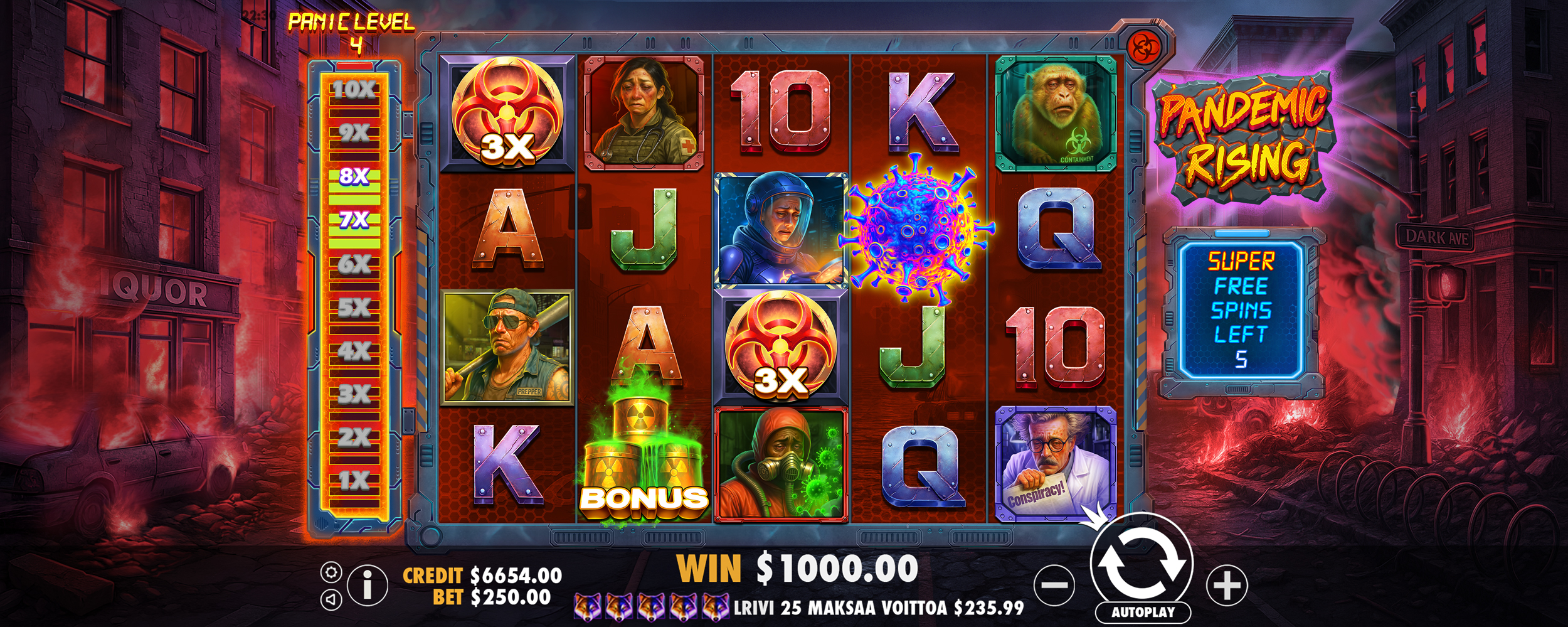 Pandemic Rising - Free spins 20
