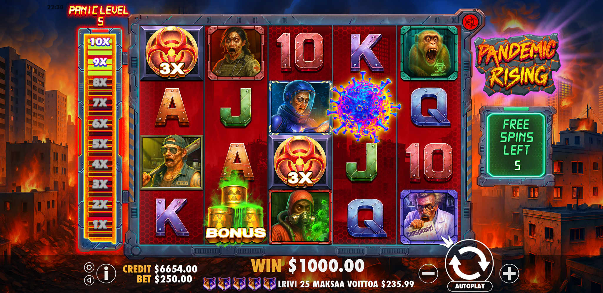 Pandemic Rising - Free spins 21