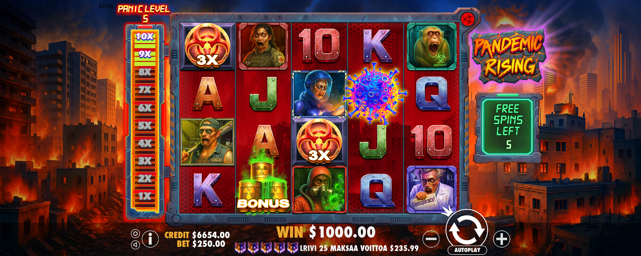 Pandemic Rising - Free spins 22