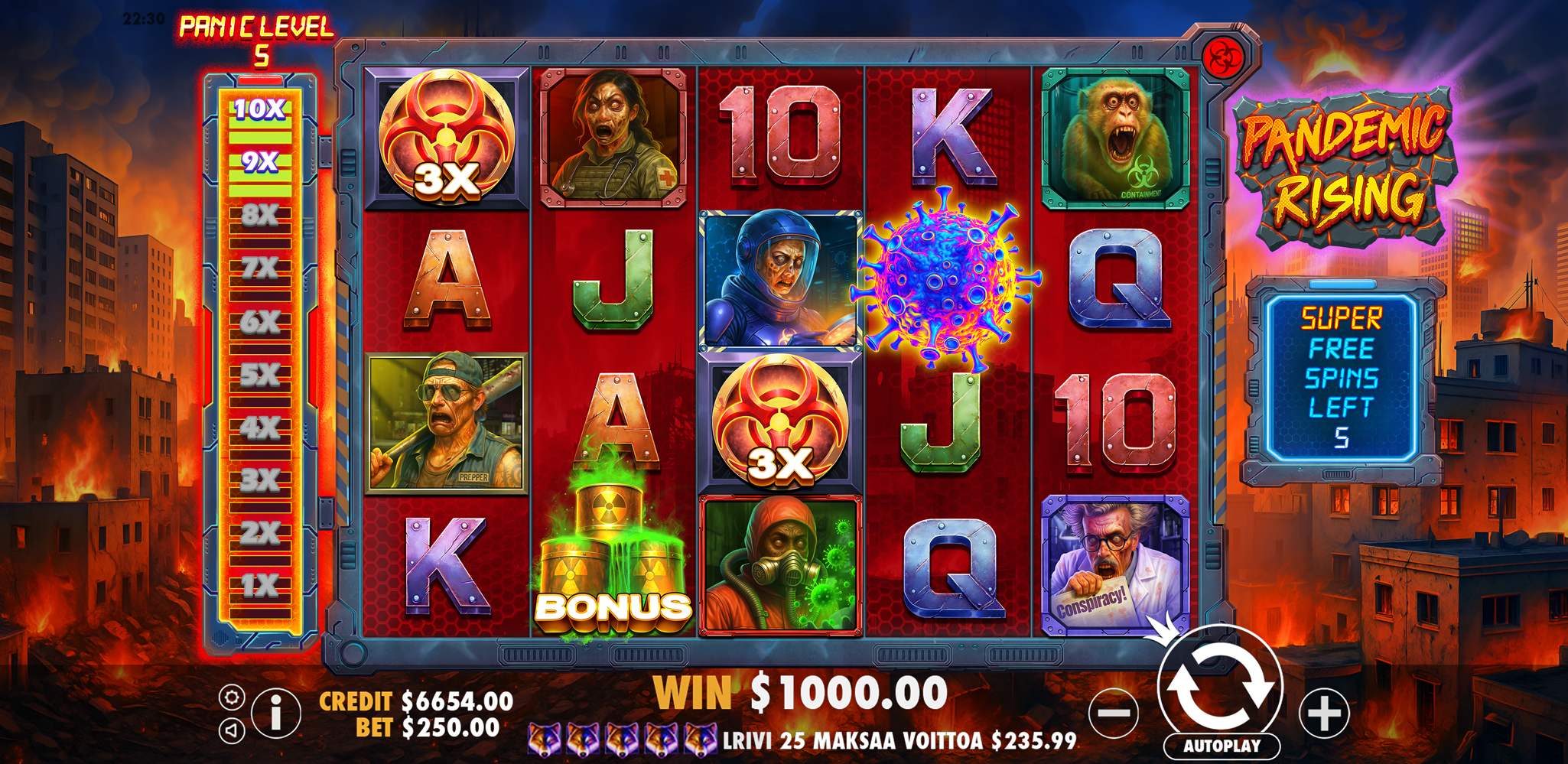 Pandemic Rising - Free spins 23