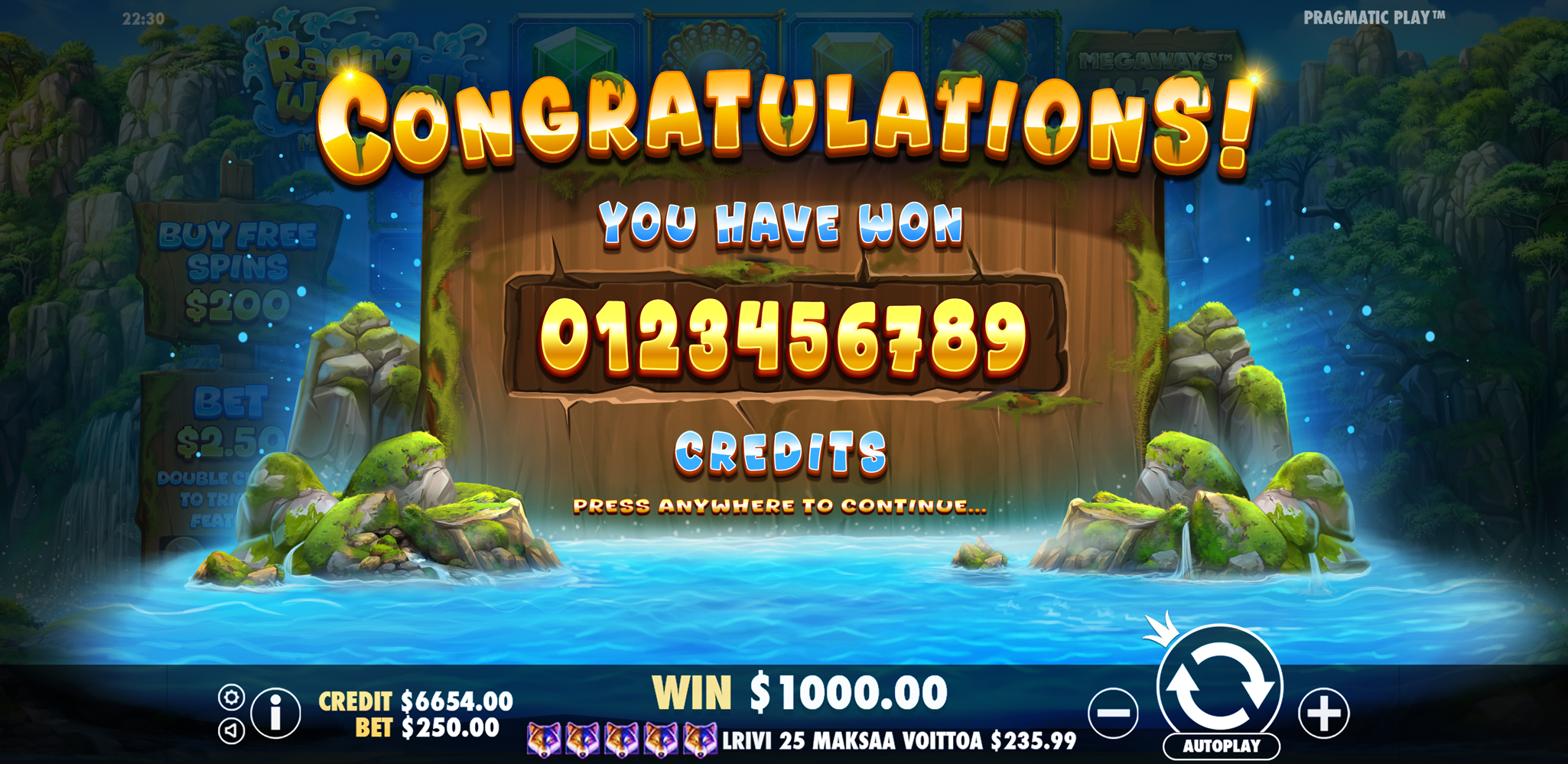 Raging Waterfall Megaways - Banner 1