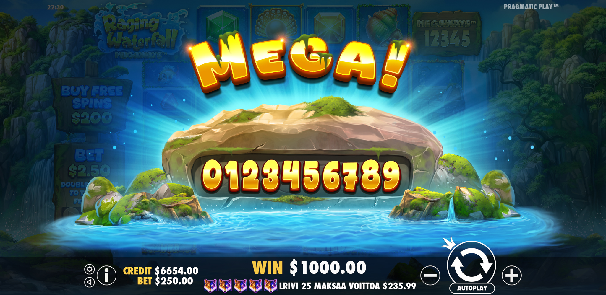 Raging Waterfall Megaways - Big win 1
