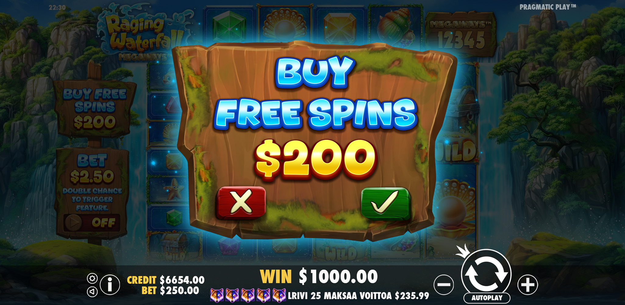 Raging Waterfall Megaways - Buy bonus 1