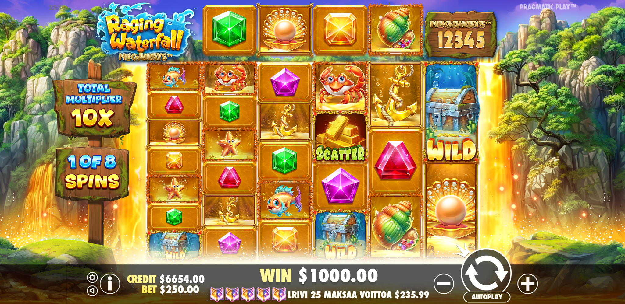 Raging Waterfall Megaways - Free spins 1