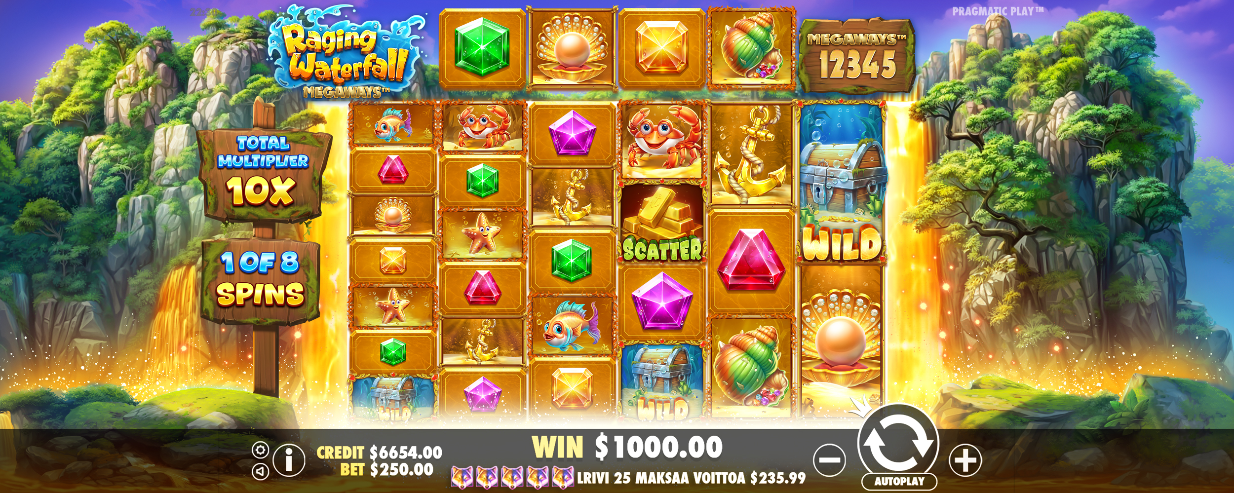 Raging Waterfall Megaways - Free spins 3