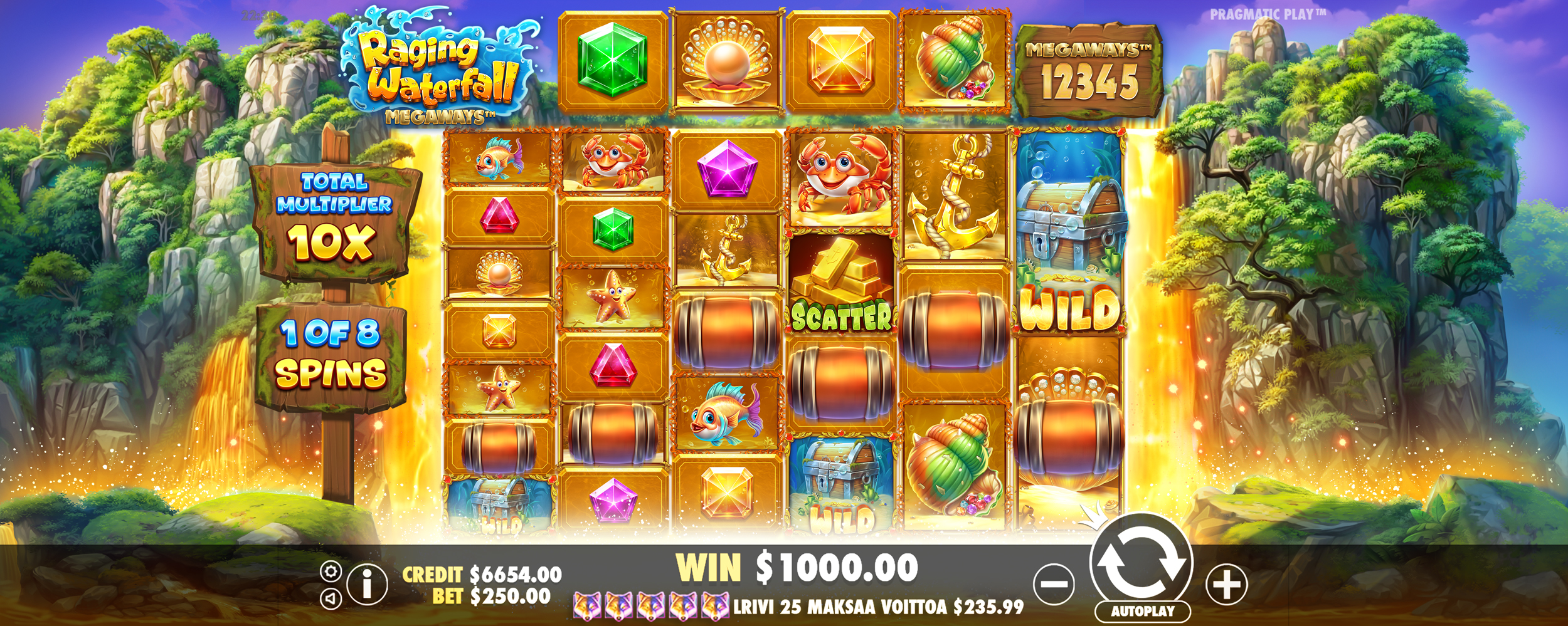 Raging Waterfall Megaways - Free spins 5