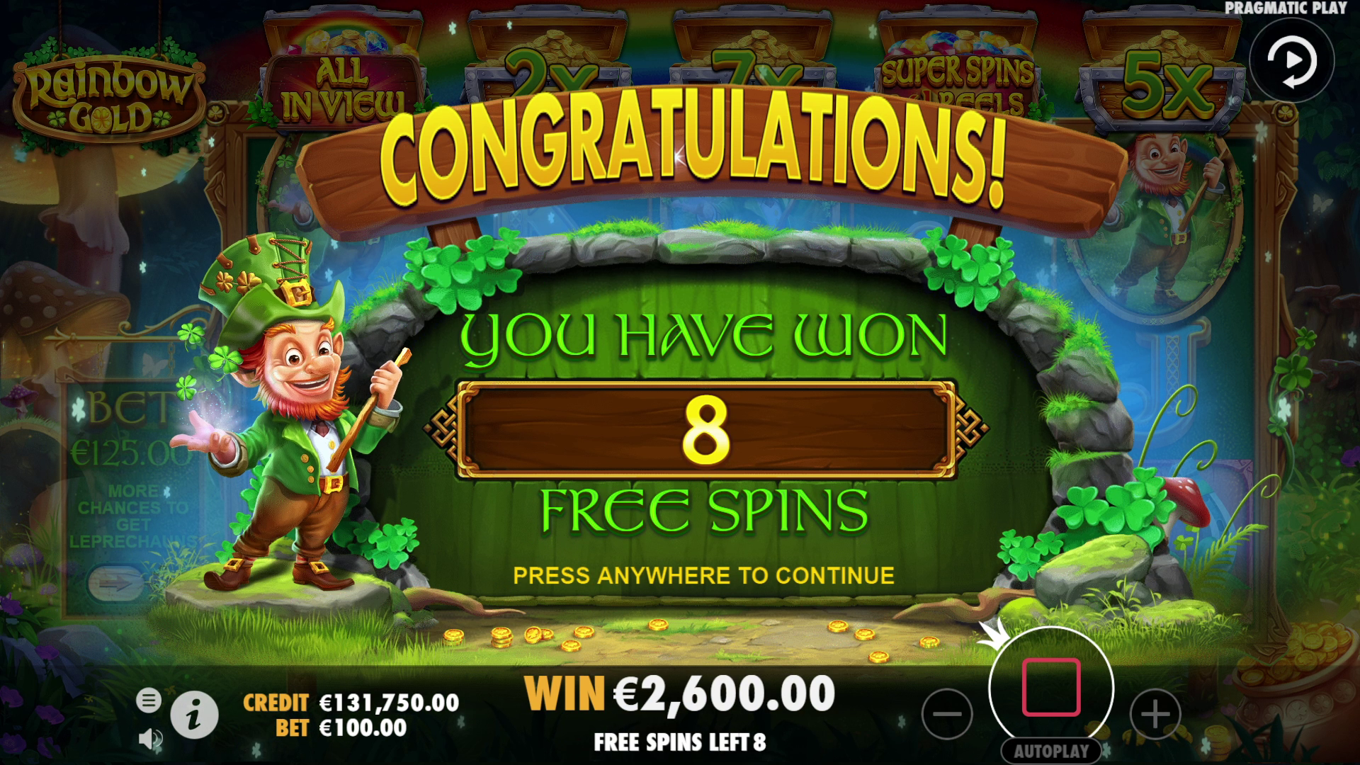 Rainbow Gold - Free spins 2