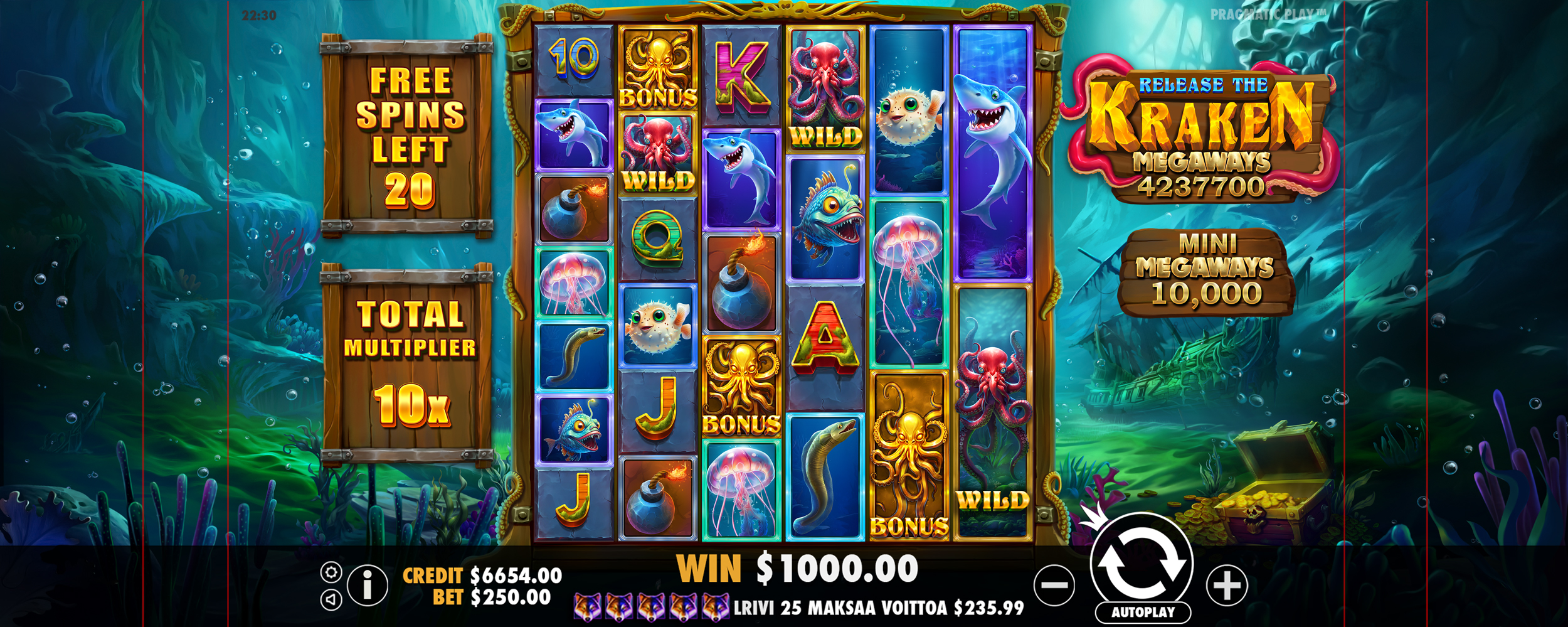 Release the Kraken Megaways - Free spins 1