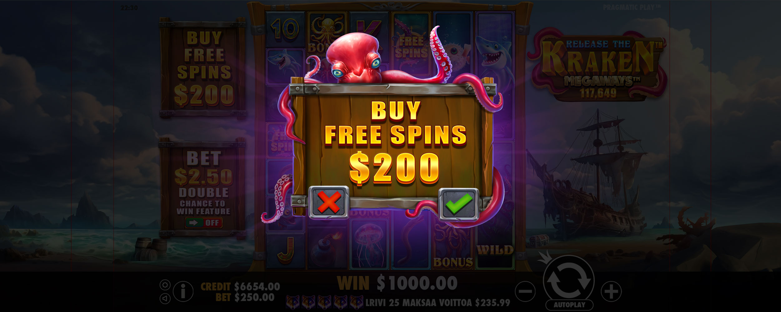 Release the Kraken Megaways - Buy bonus 1