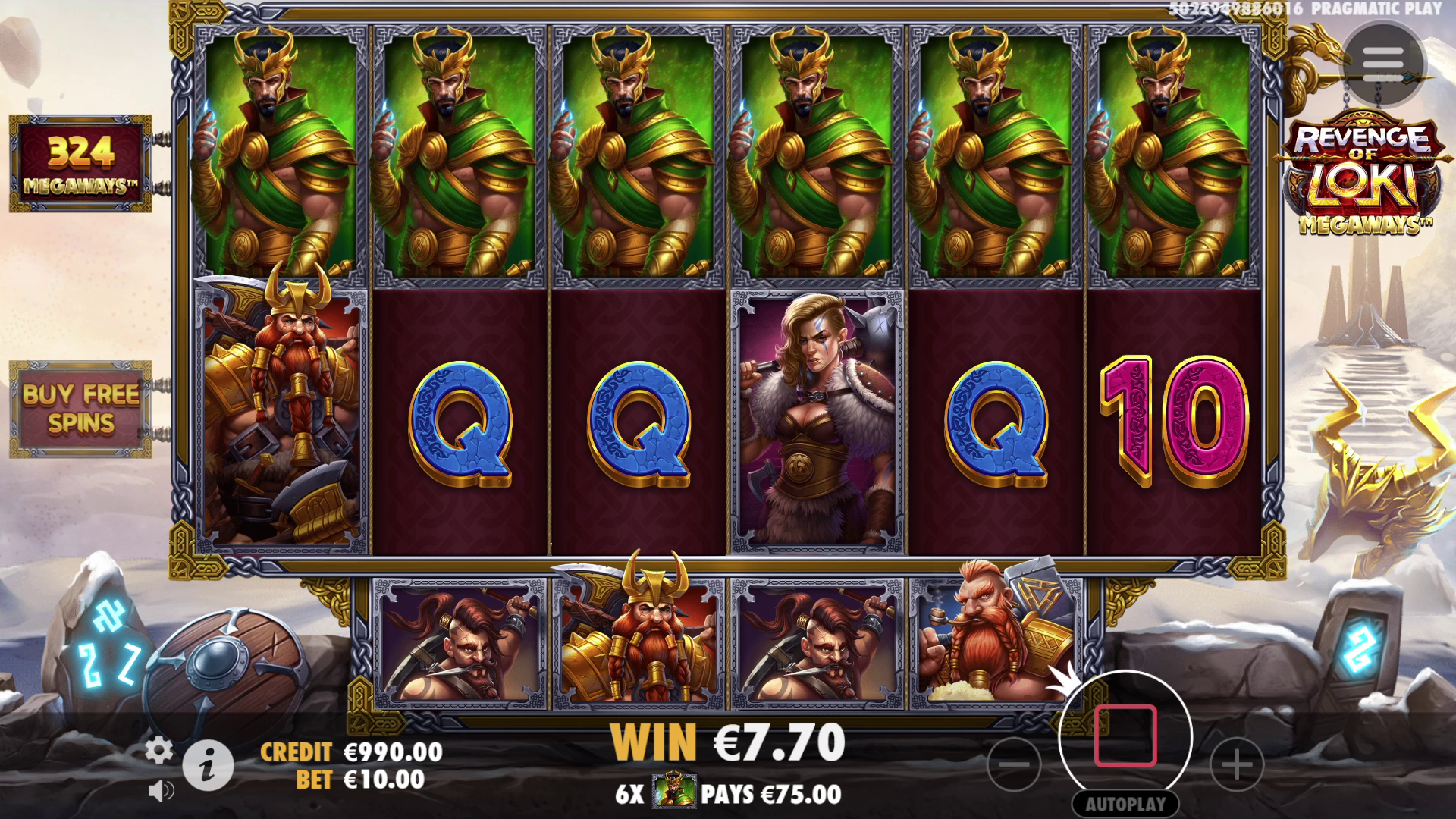 Revenge of Loki Megaways - Base game