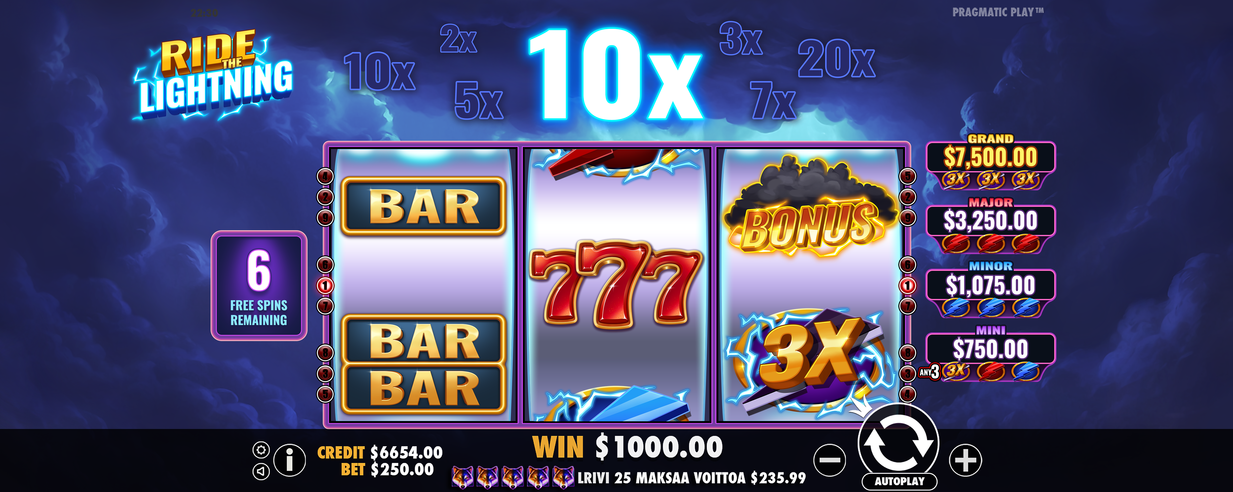 Ride The Lightning - Free spins 1