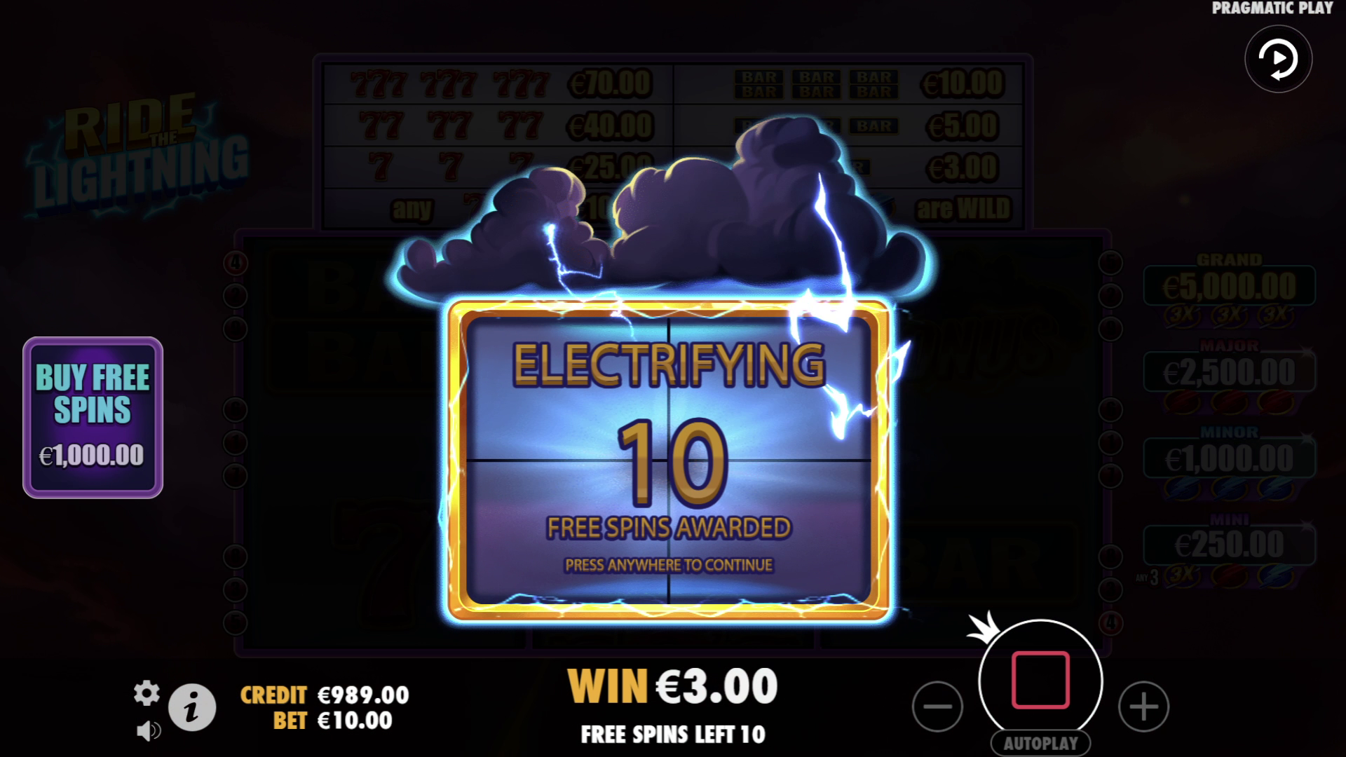 Ride The Lightning - Free spins 2