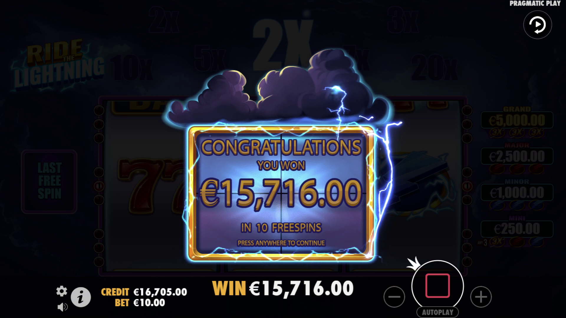 Ride The Lightning - Free spins 3