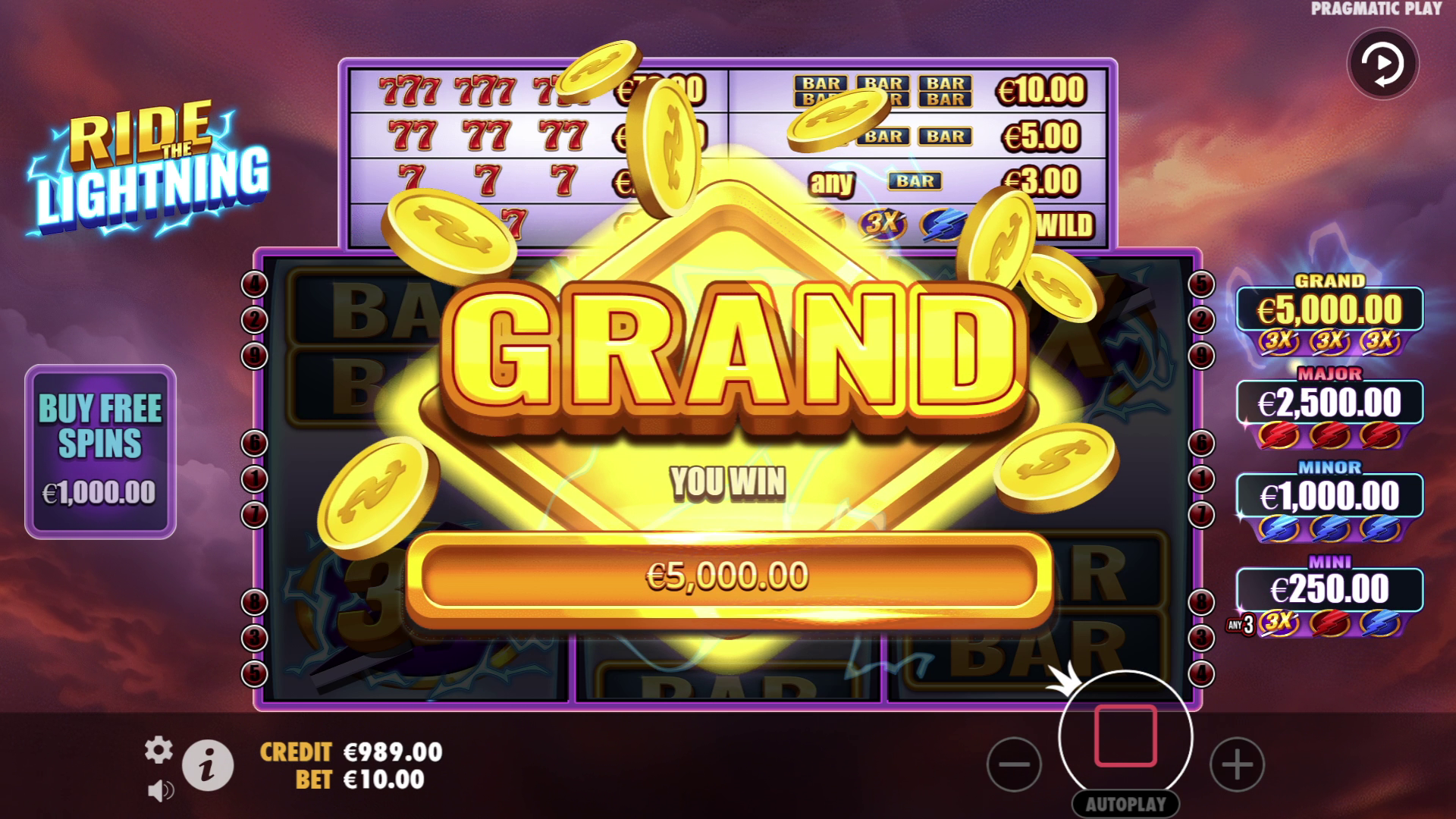Ride The Lightning - Big win 3
