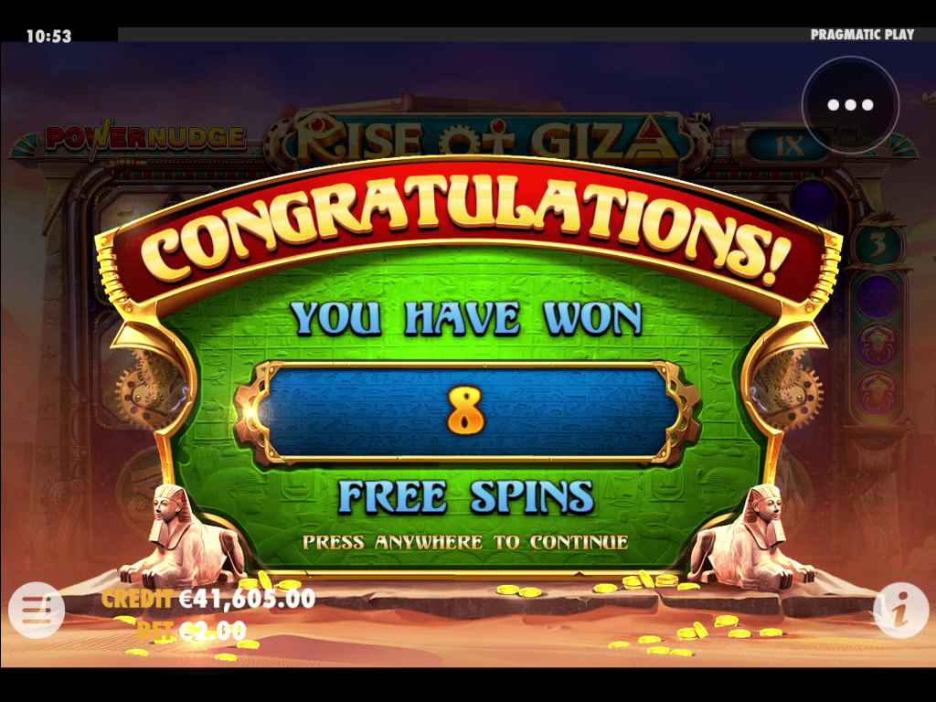 Rise of Giza PowerNudge - Free spins 4