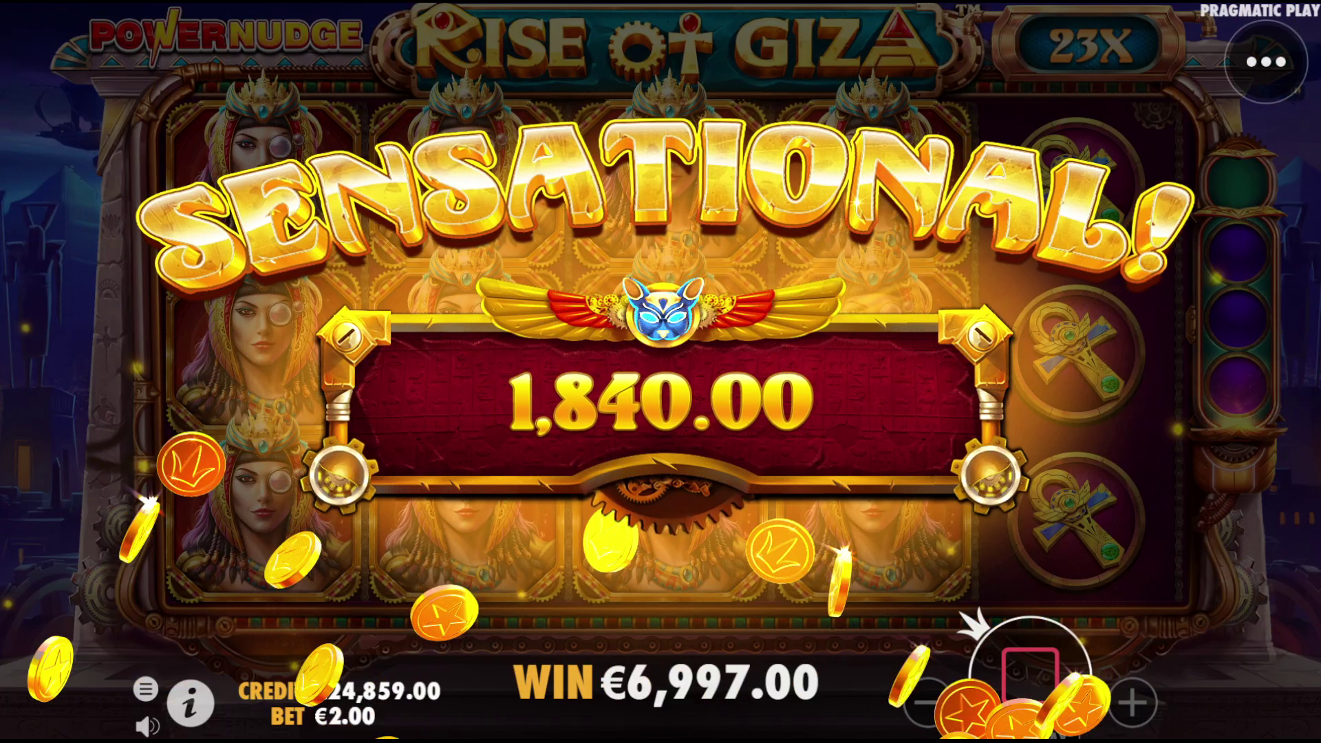 Rise of Giza PowerNudge - Big win 5