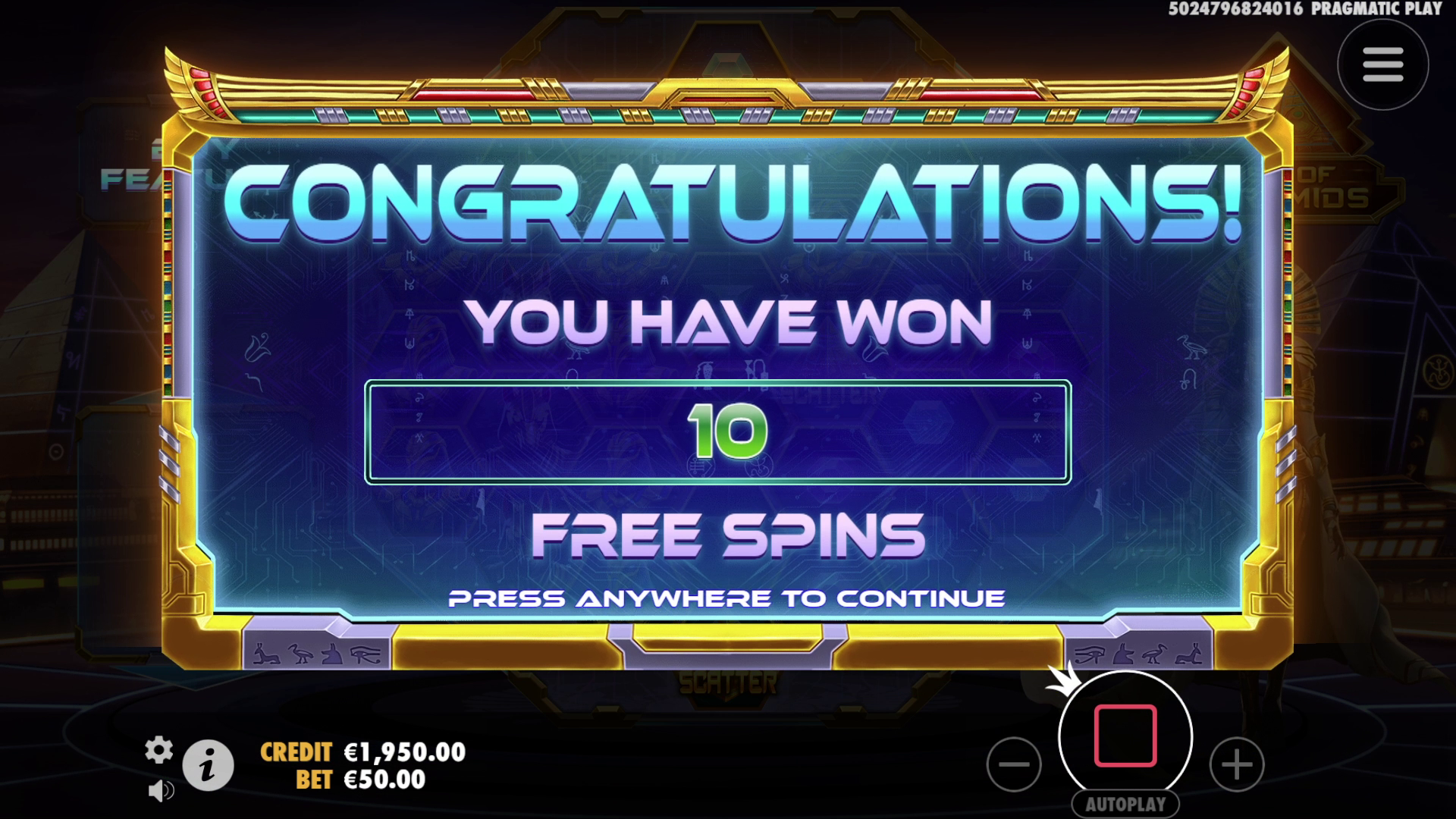 Rise of Pyramids - Free spins