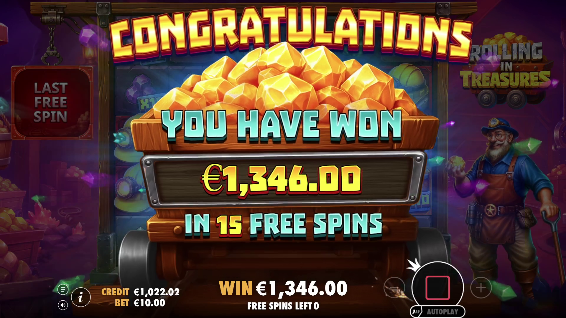 Rolling in Treasures - Free spins 1