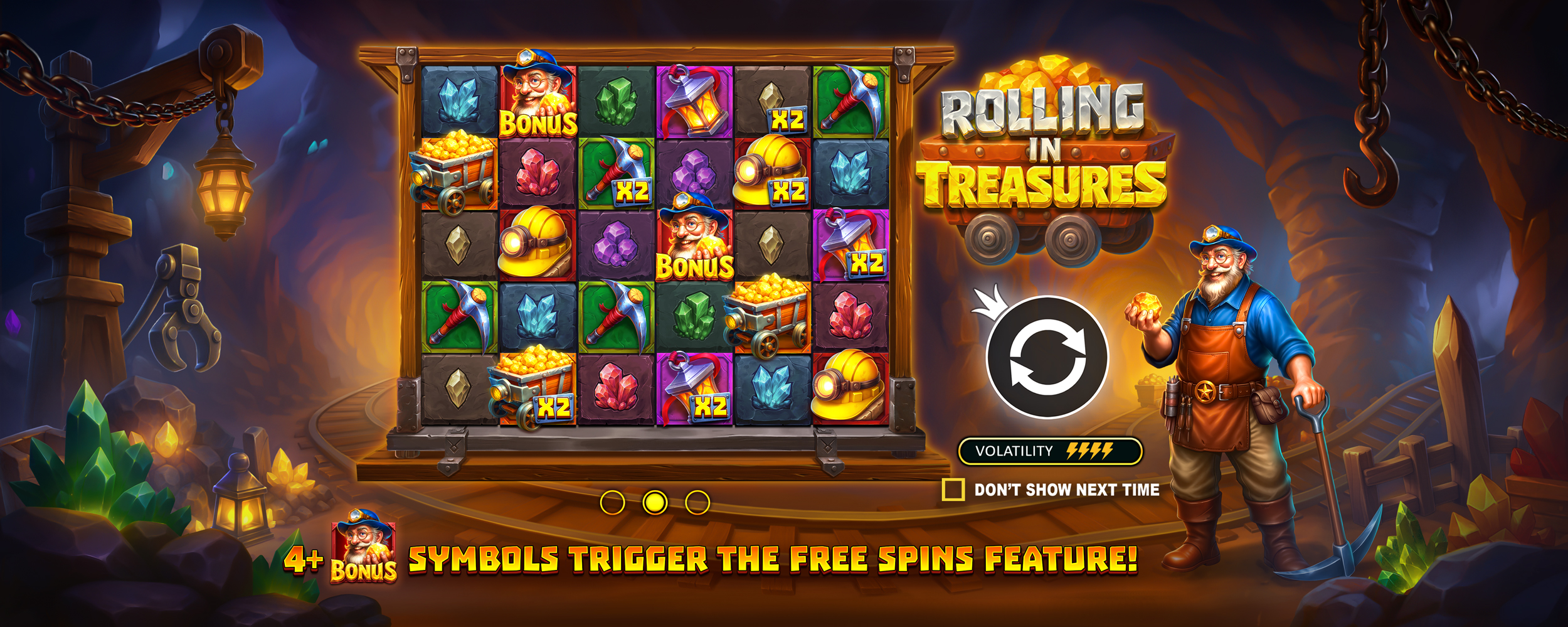 Rolling in Treasures - Start screen
