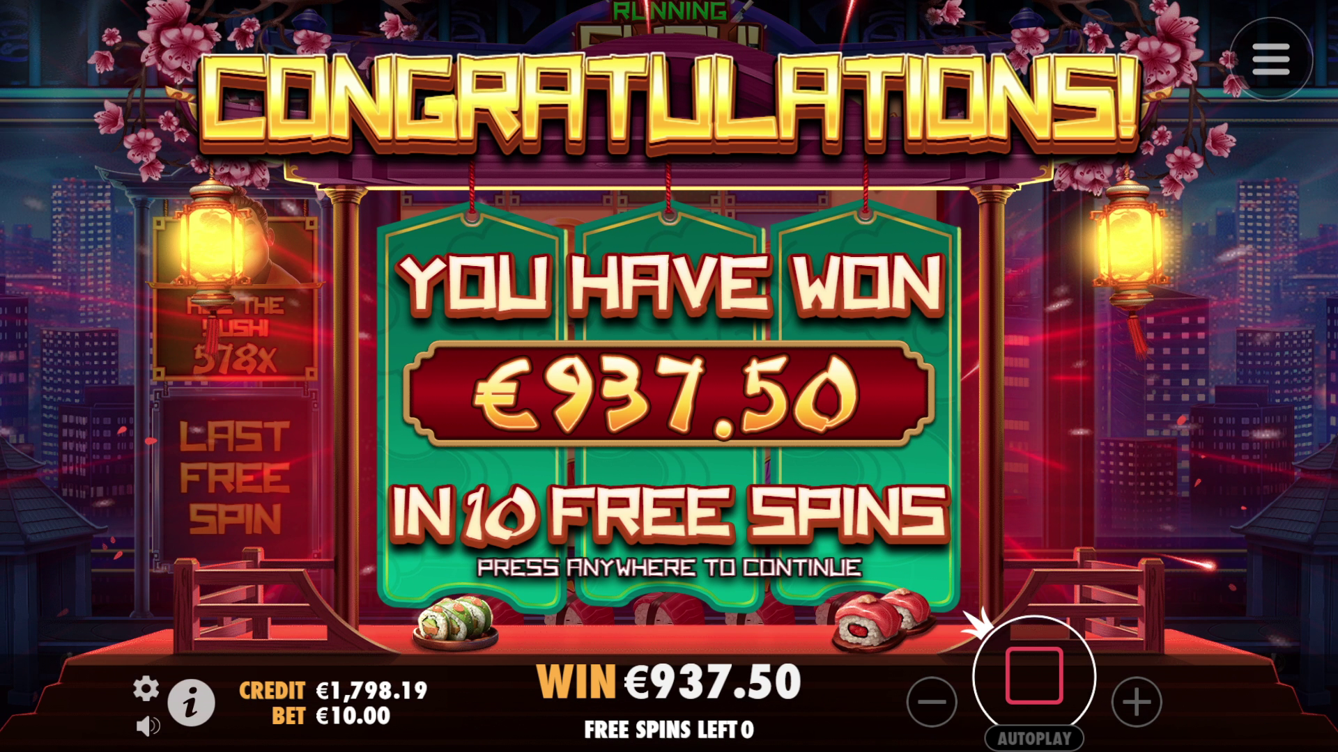 Running Sushi - Free spins 2
