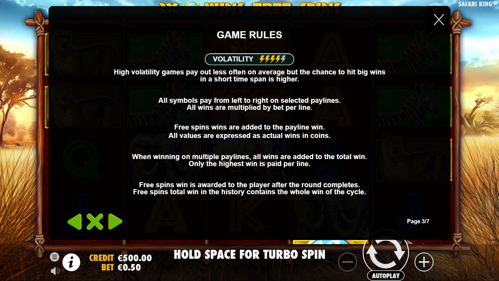 Safari King - Game rules 1