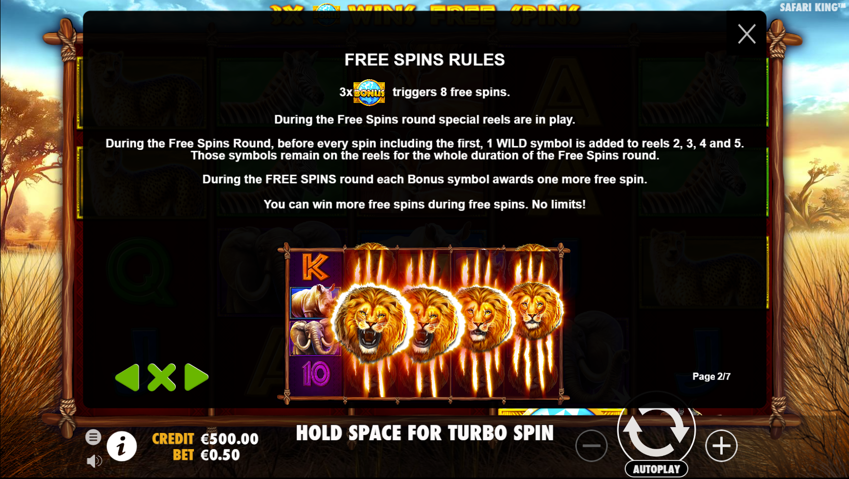 Safari King - Game rules 2