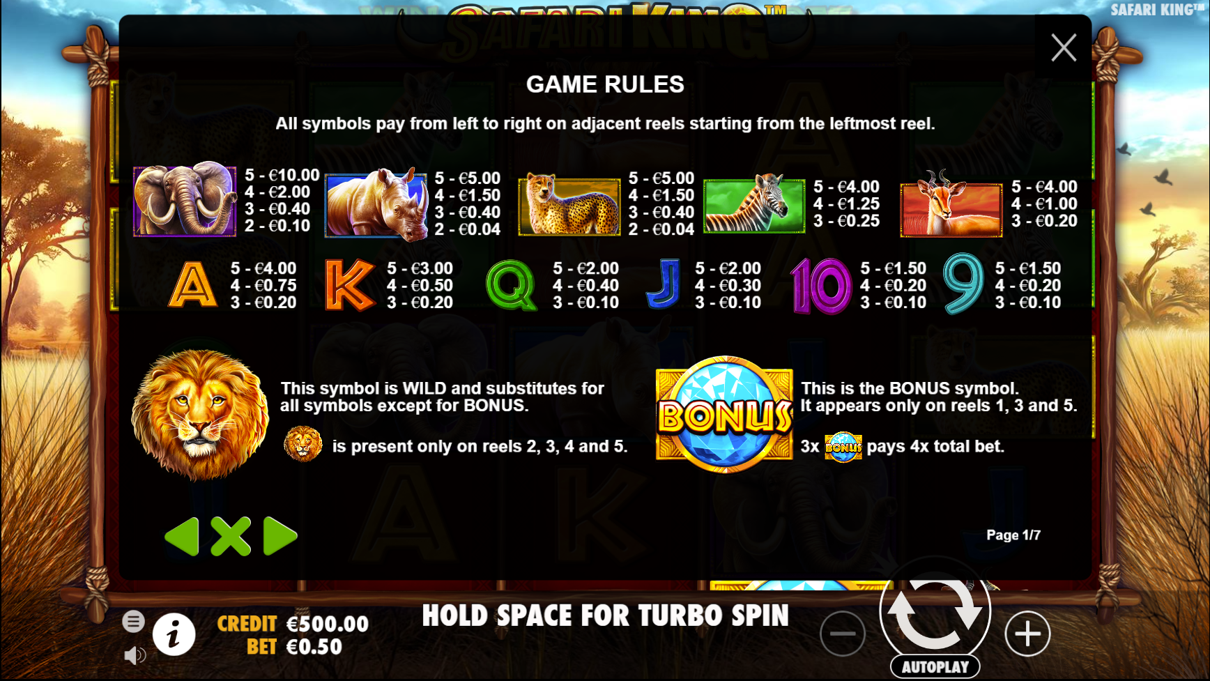 Safari King - Game rules 4