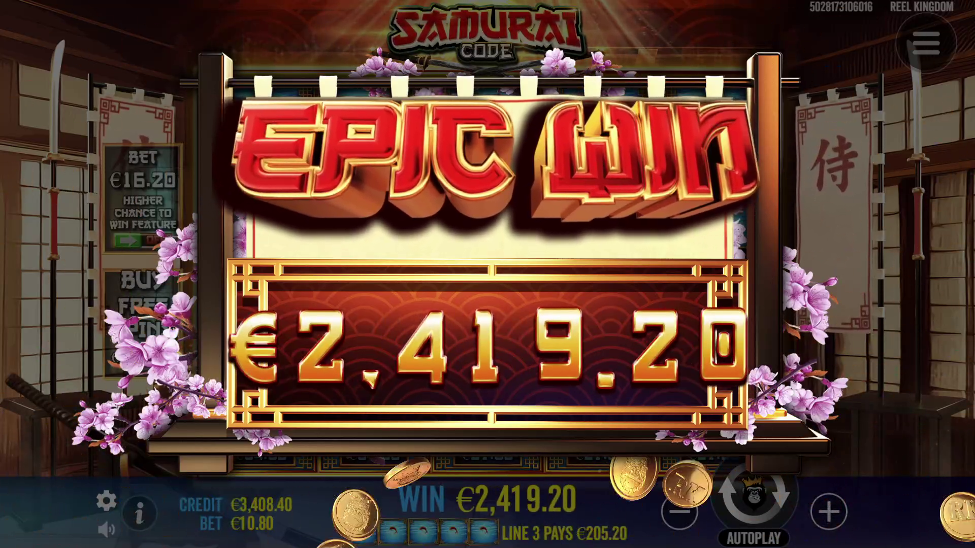Samurai Code - Big win 4