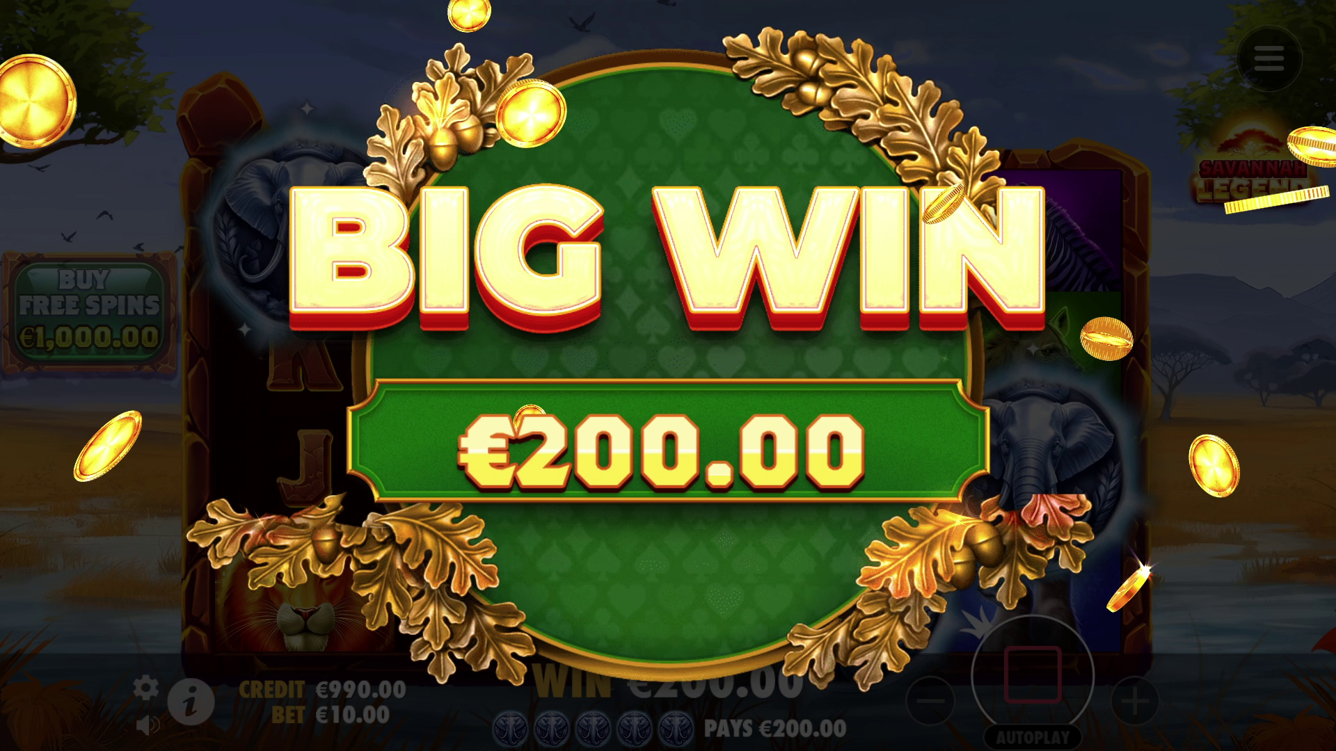 Savannah Legend - Big win 1