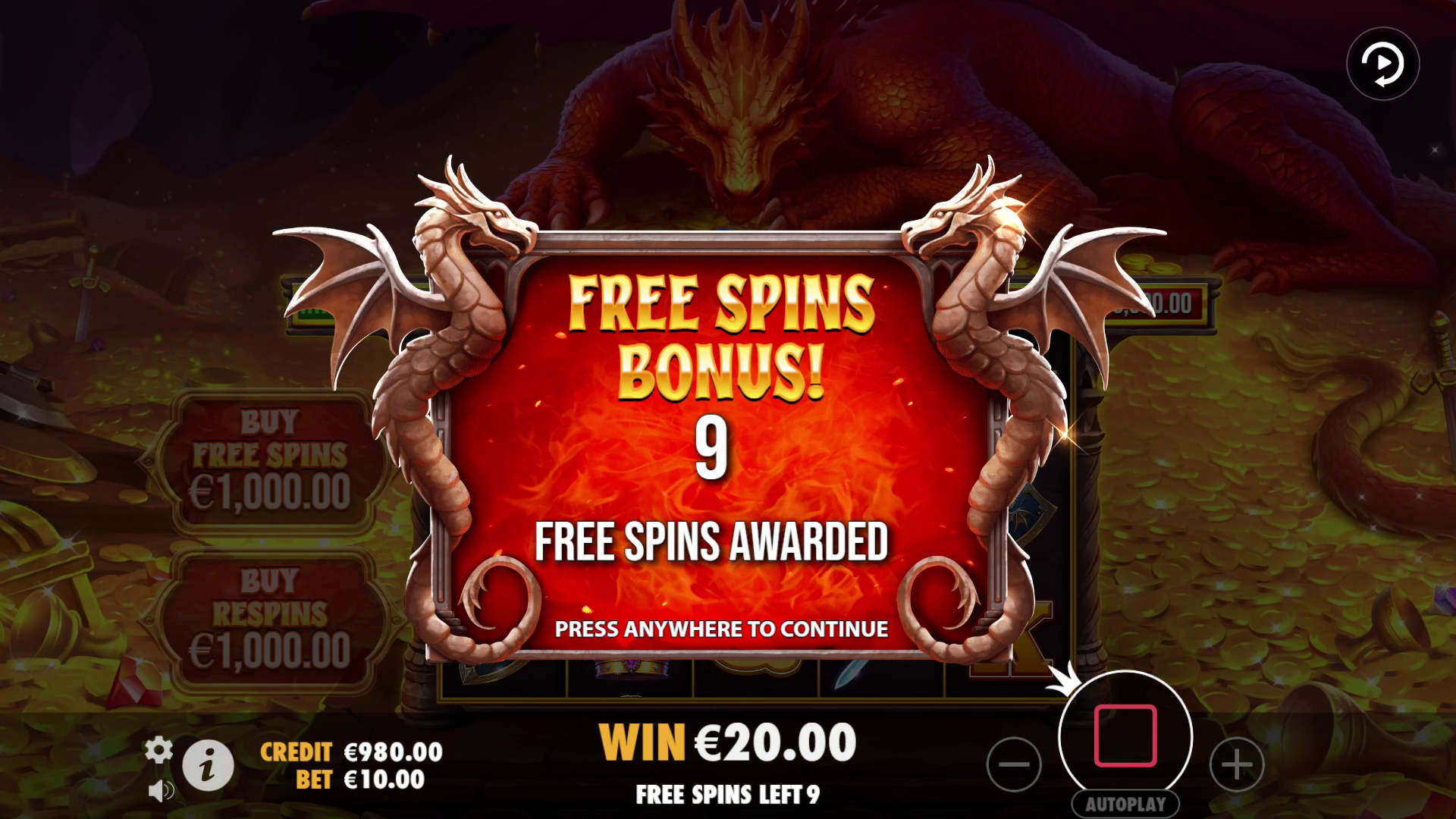 Sleeping Dragon - Free spins 3