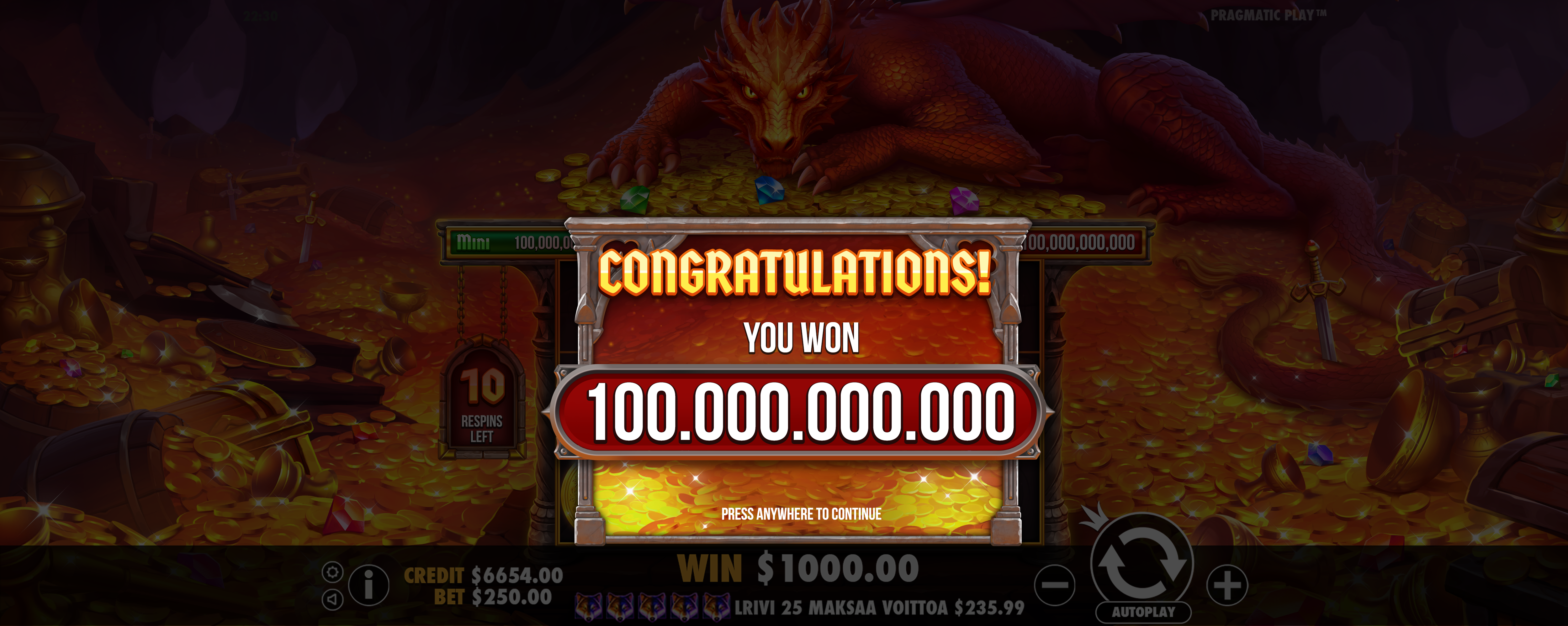 Sleeping Dragon - Big win 14